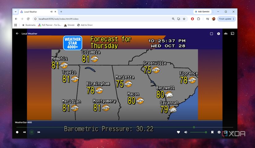 My Jellyfin server now has a 24/7 weather channel, and it's pure 90s nostalgia