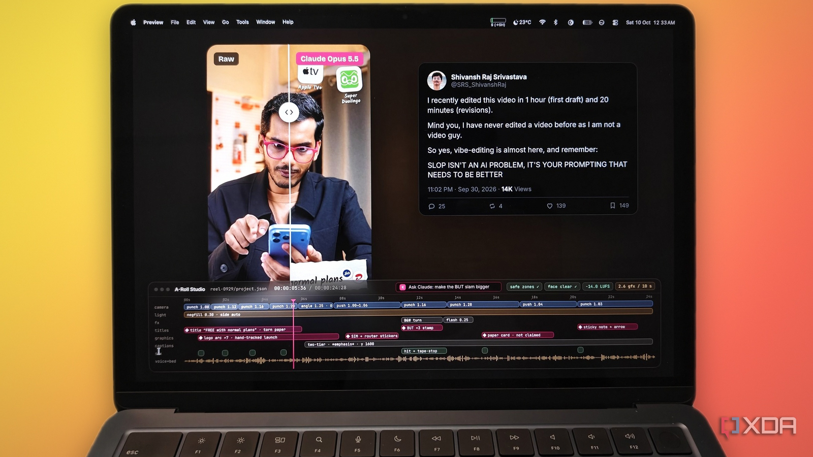 Ranker's #BrainUp Daily Tech News - (Monday, October 12ᵗʰ) 26 26. How I humanized Claude's video editing skills, and a tweet proved how unbelievably good it was