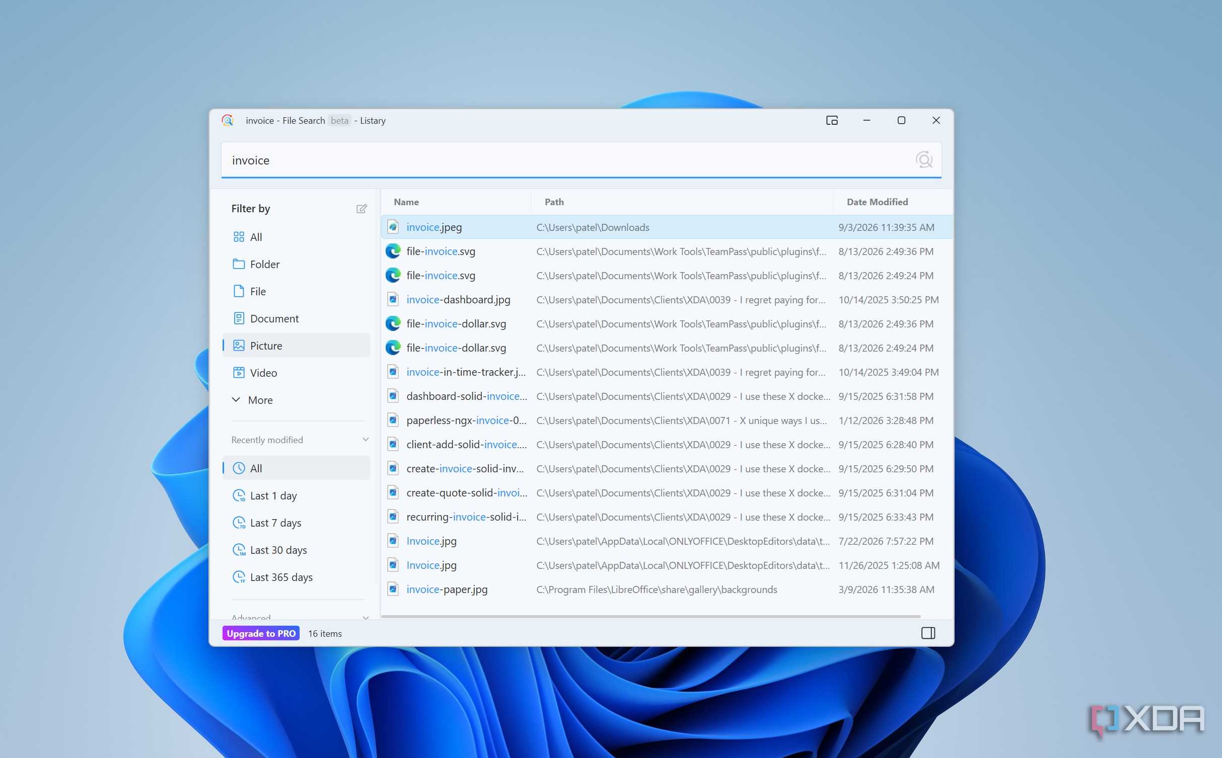 Image search in Listary