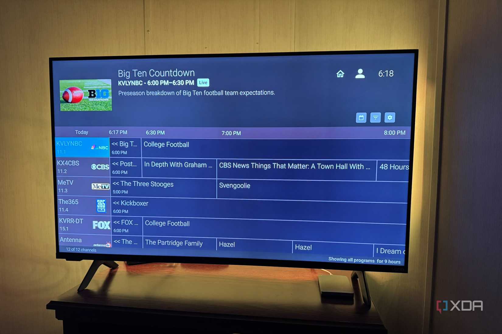 Live TV Guide from Jellyfin on TV