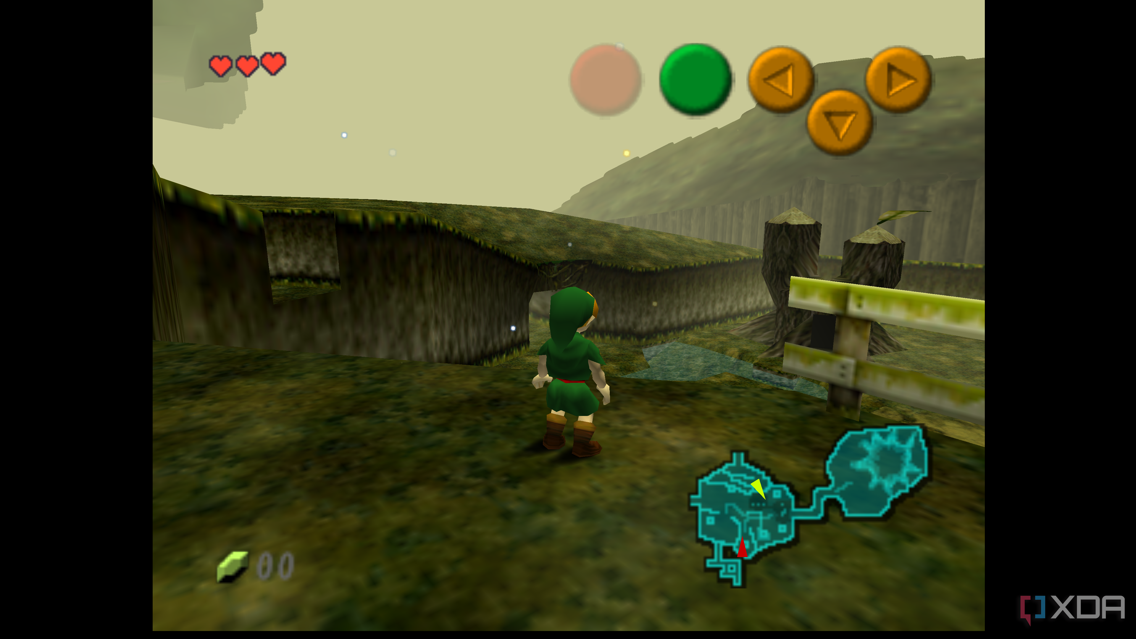 Ocarina of Time running via Project64 emulator on Windows 11.
