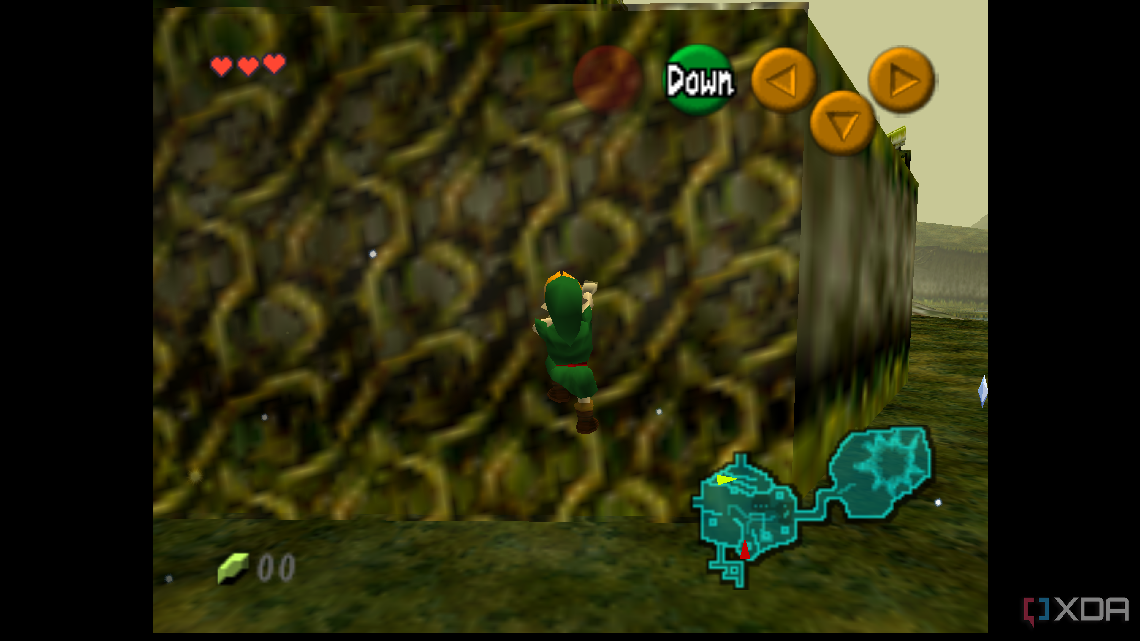 Ocarina of Time running via Project64 emulator on Windows 11.