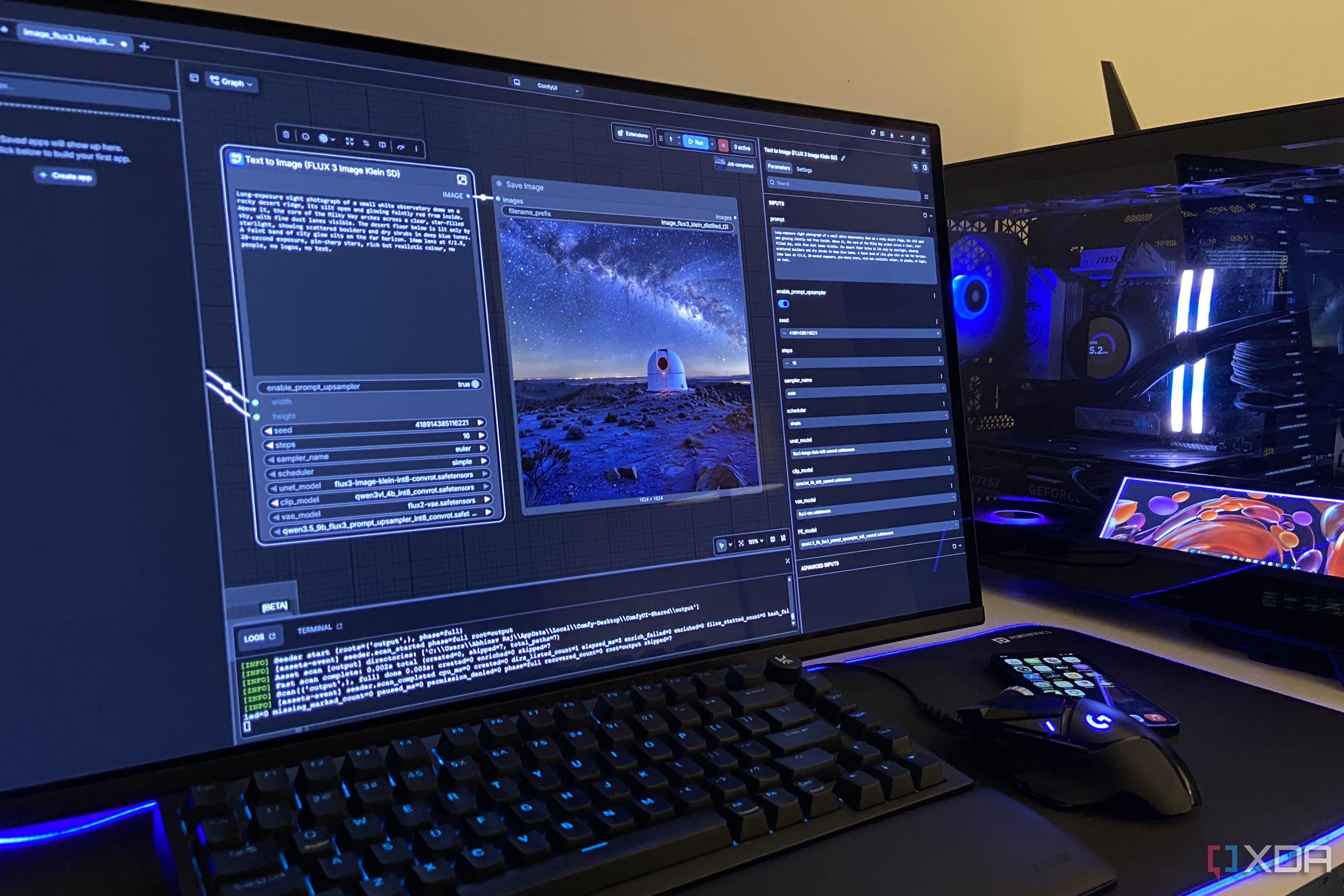 FLUX 3 Klein running on an RTX 4070 Ti Super.