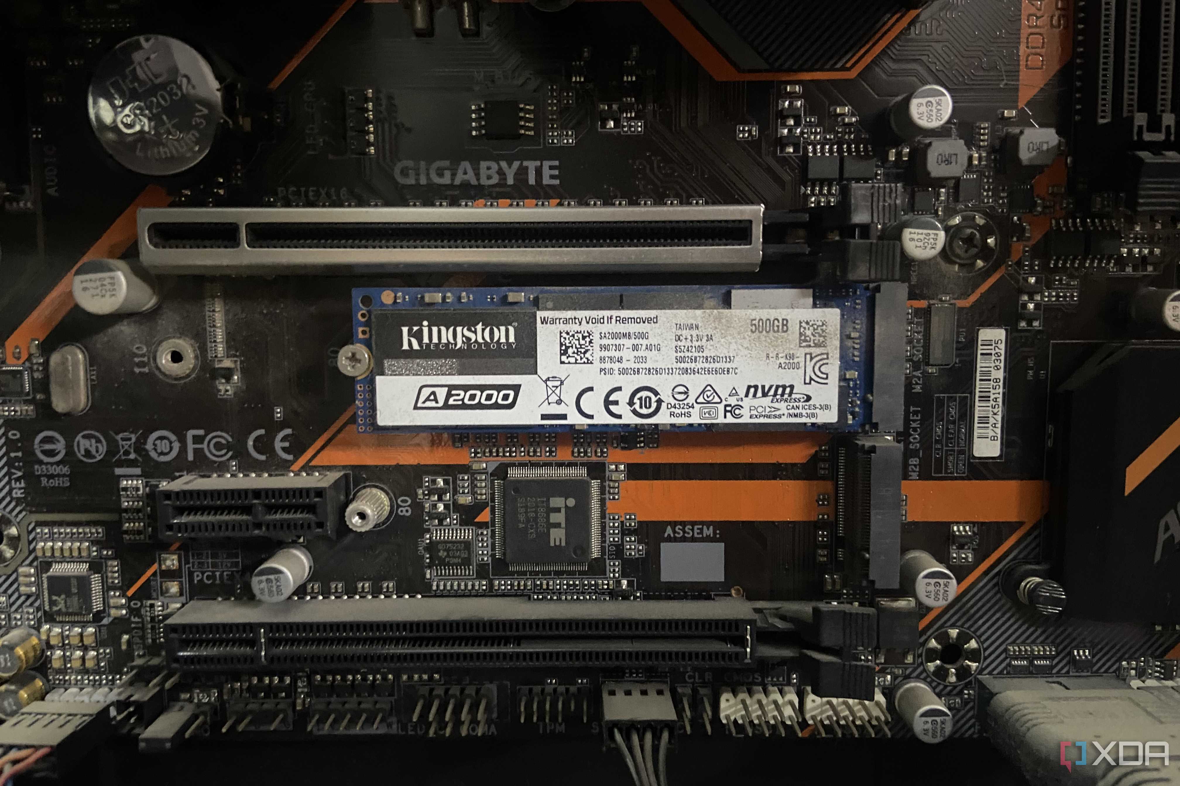 A Kingston SSD in an M.2 slot.
