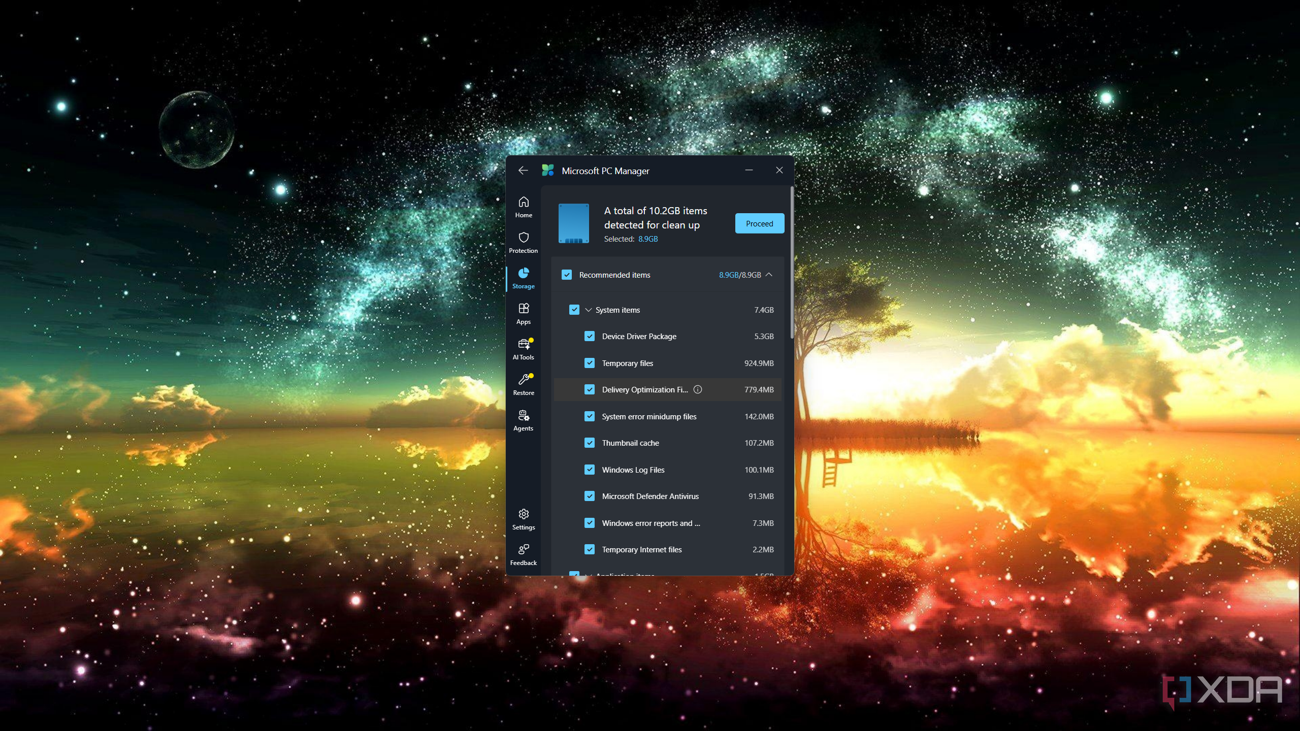 maintenance PC Manager Clean Up Drive Space