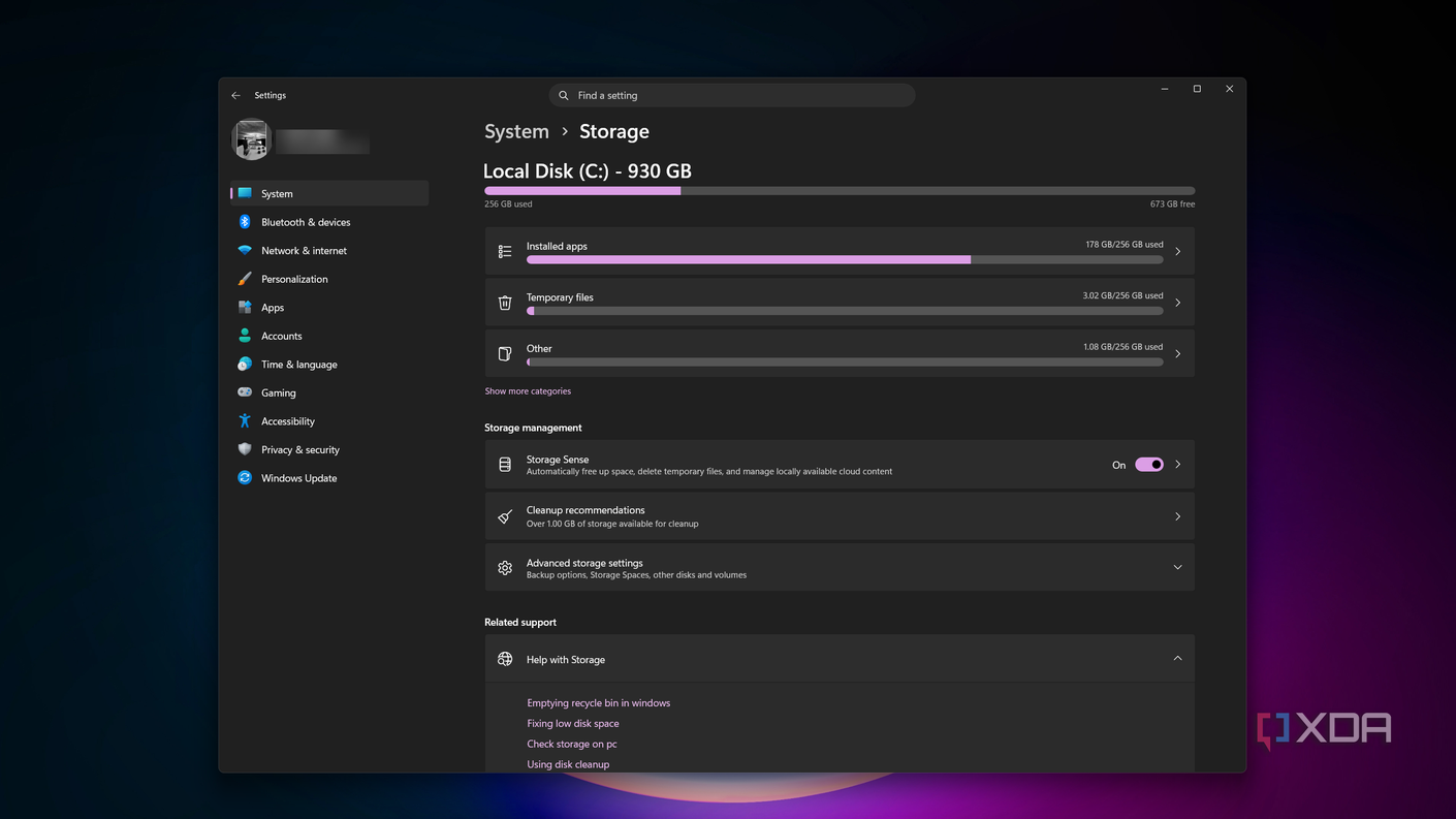 Параметры памяти и хранилища в Windows Настройки функции Storage Sense в Windows 11