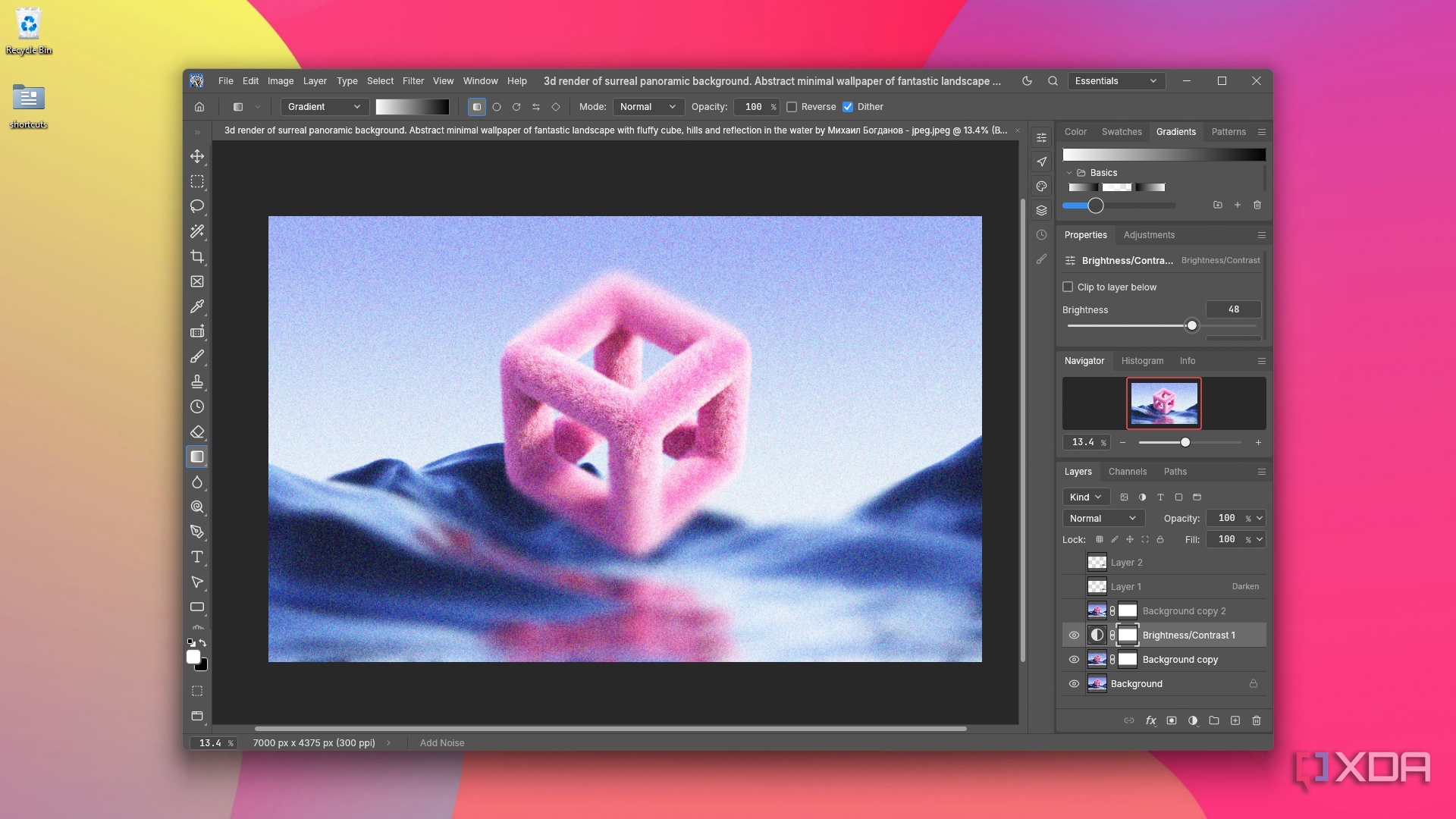 making brightness contrast adjustment in PhotoCraft