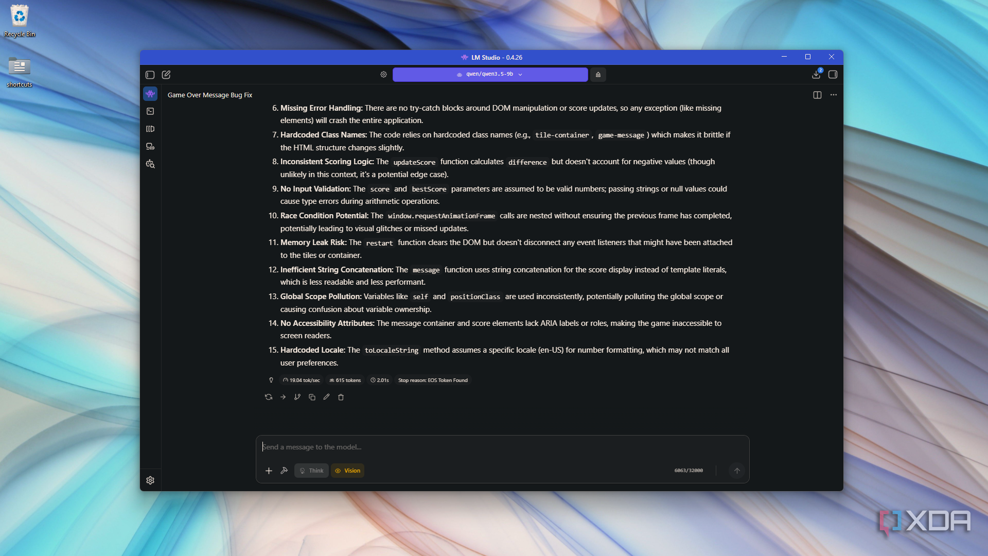 more bad practices listed via LM Studio