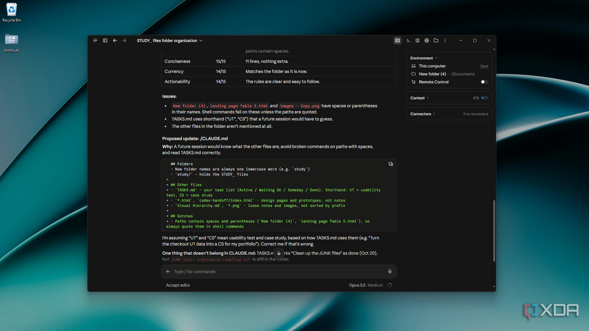 more CLAUDE md issues and proposed update in Cowork