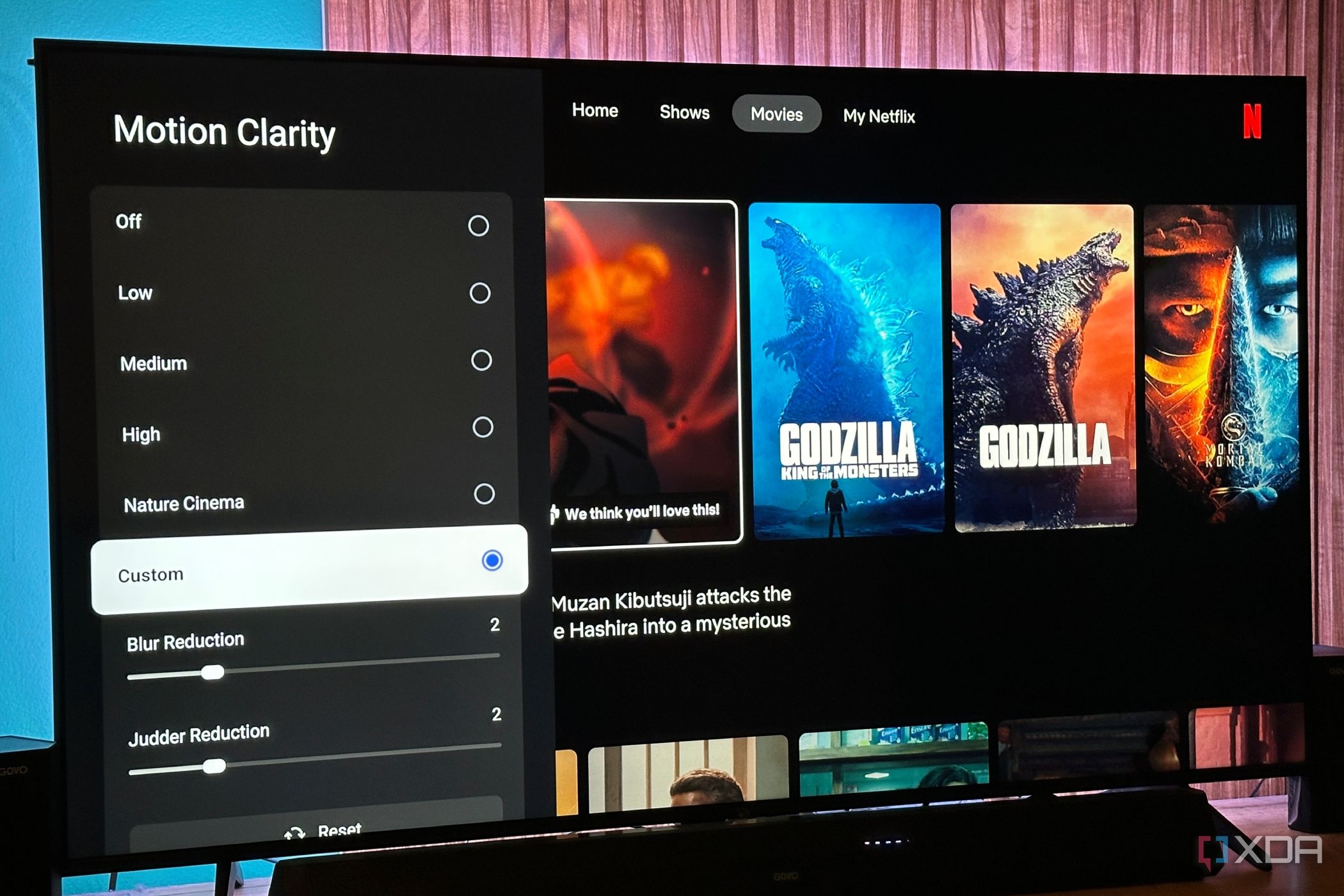 Motion Smoothing settings on Mini-LED TV.