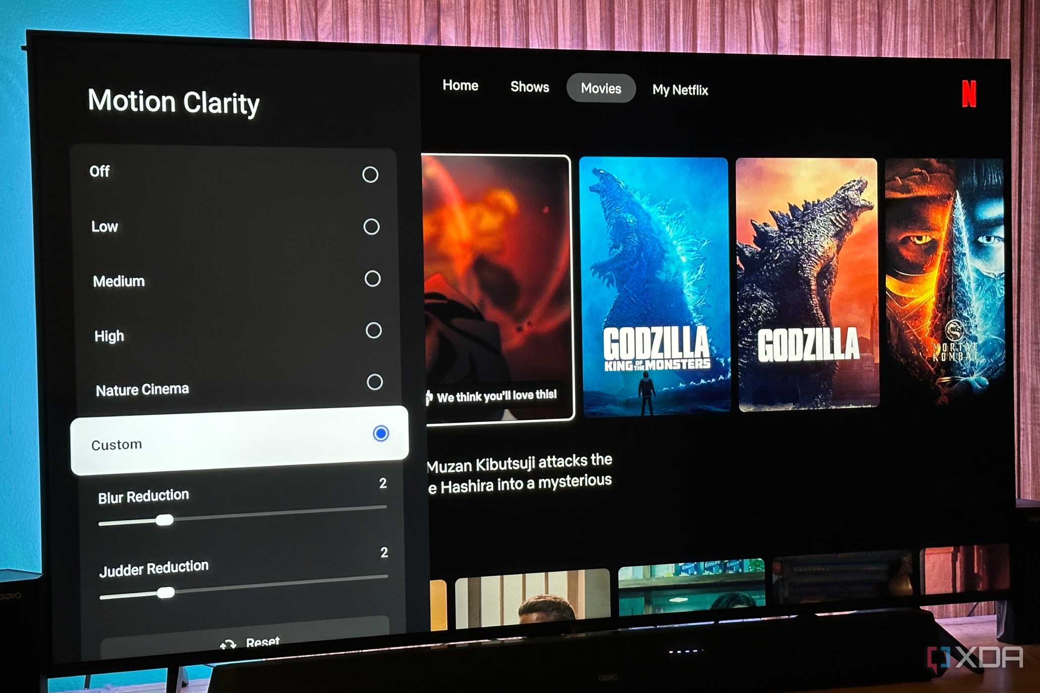 Motion Smoothing settings on Mini-LED TV.