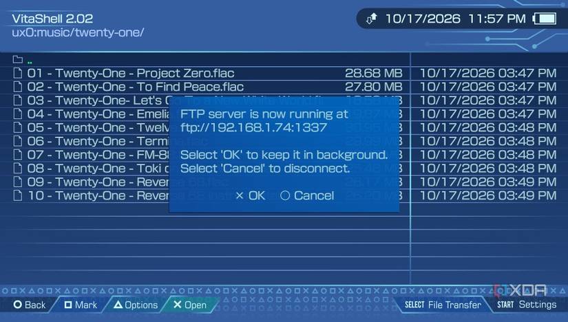 Music in VItaShell on PS Vita