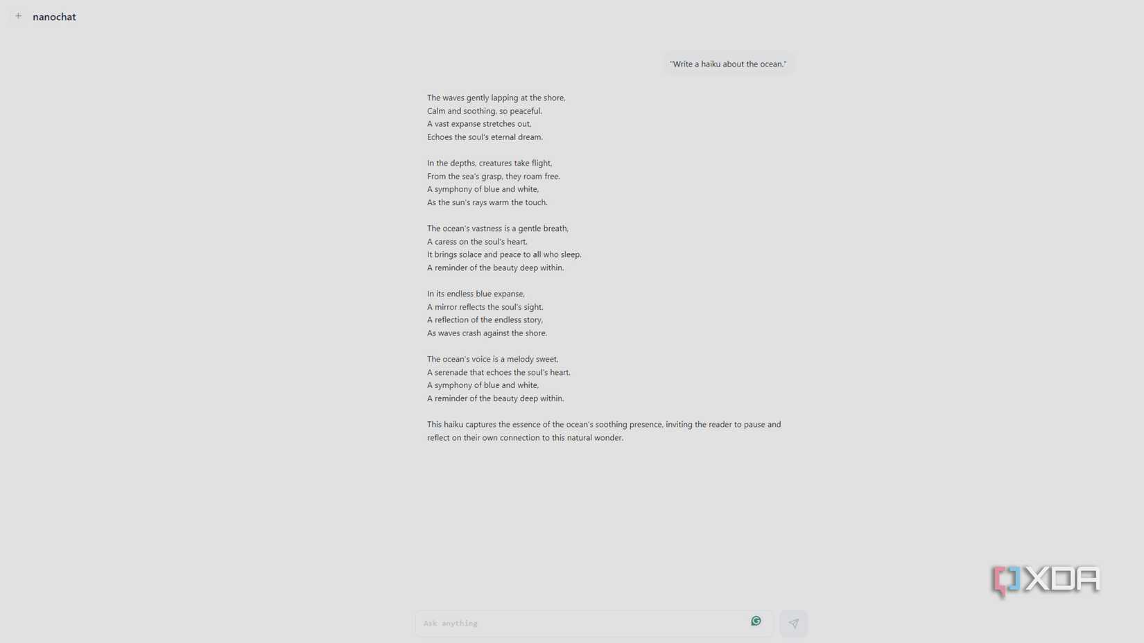 nanochat haikus about ocean