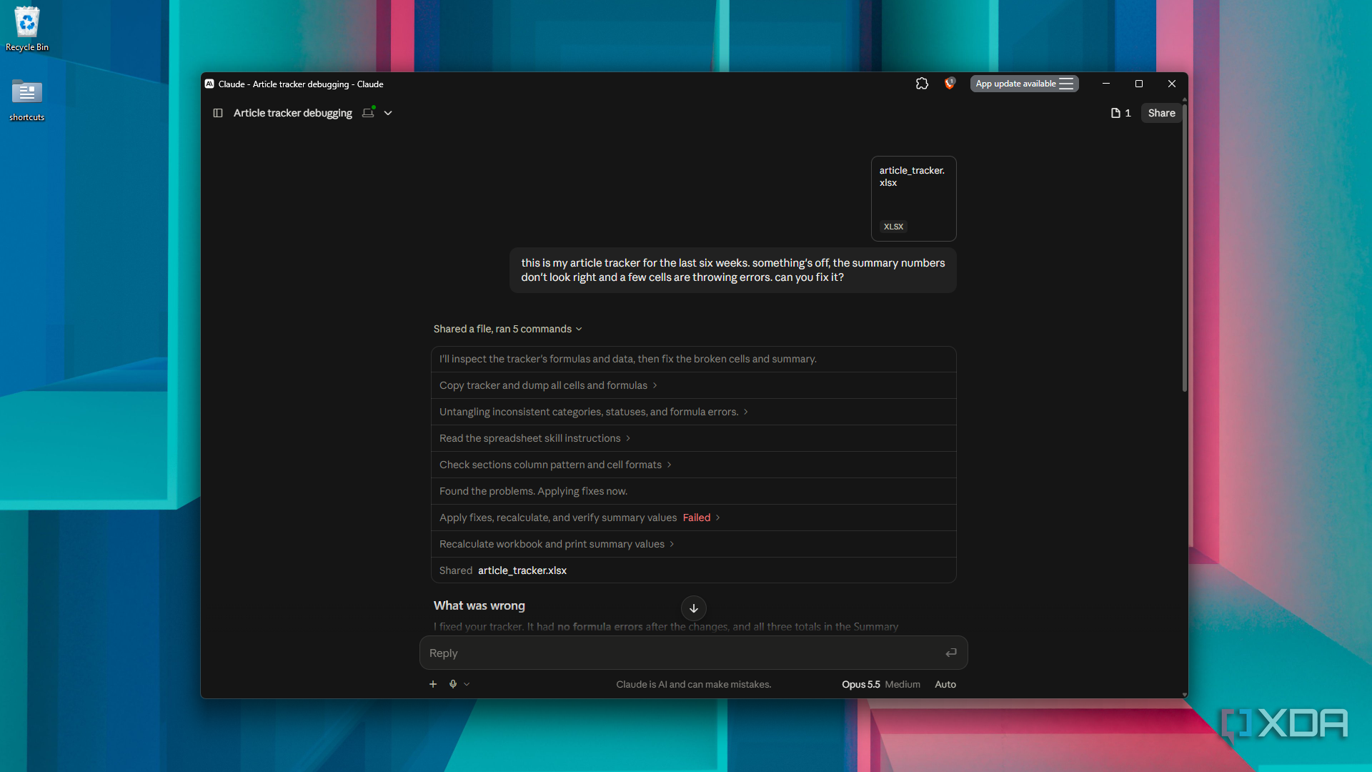 notable fix plan via Claude Desktop