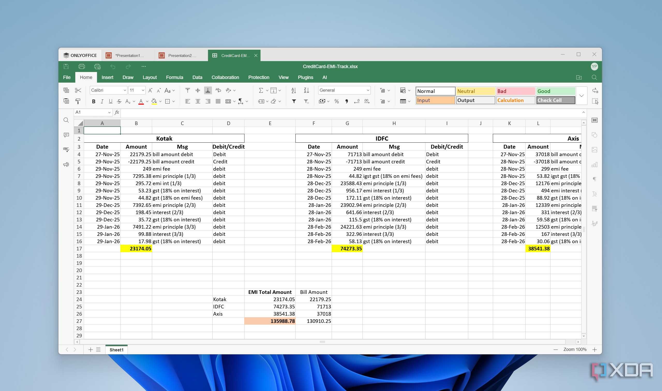 Excel sheet open in OnlyOffice