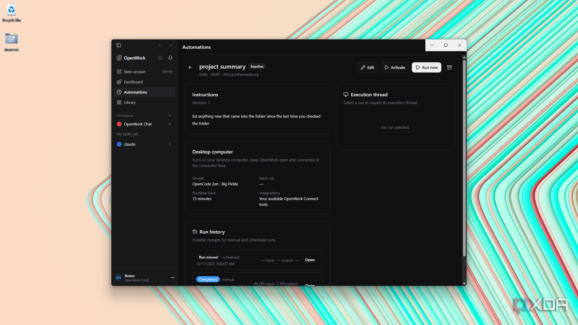 OpenWork knowing project summary automation detail-1