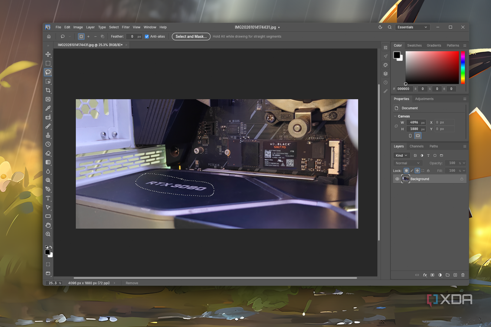 Screenshot of PhotoCraft showing an image being edited