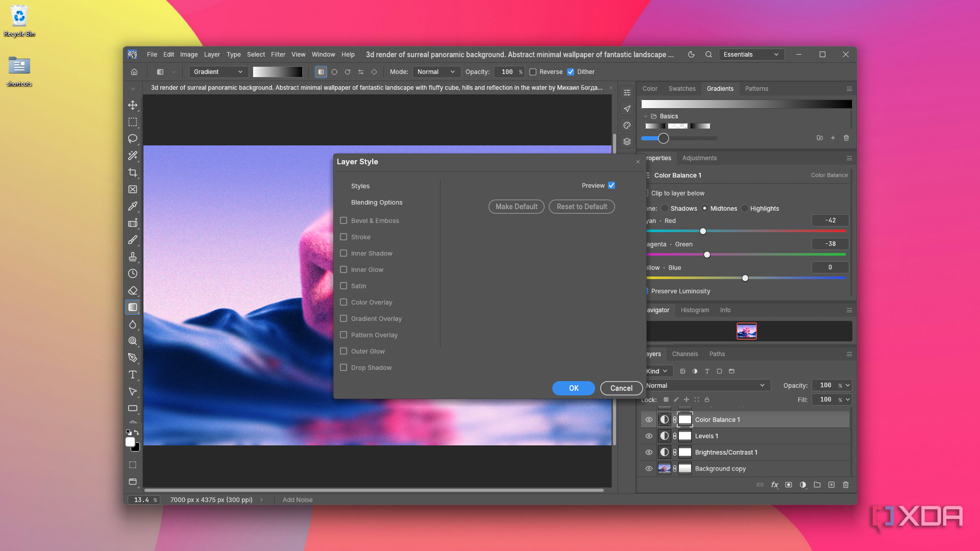 picking blending options from Layer Style in PhotoCraft