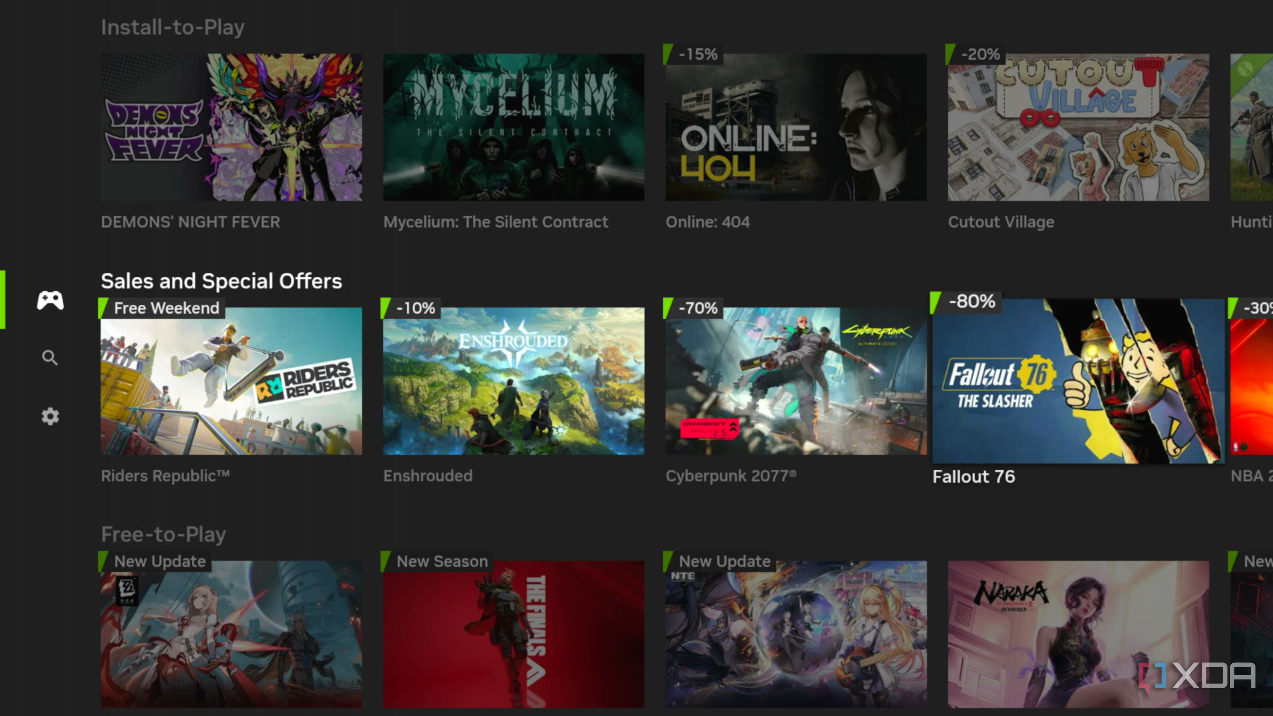 Play Games Selection in GEFORCE NOW