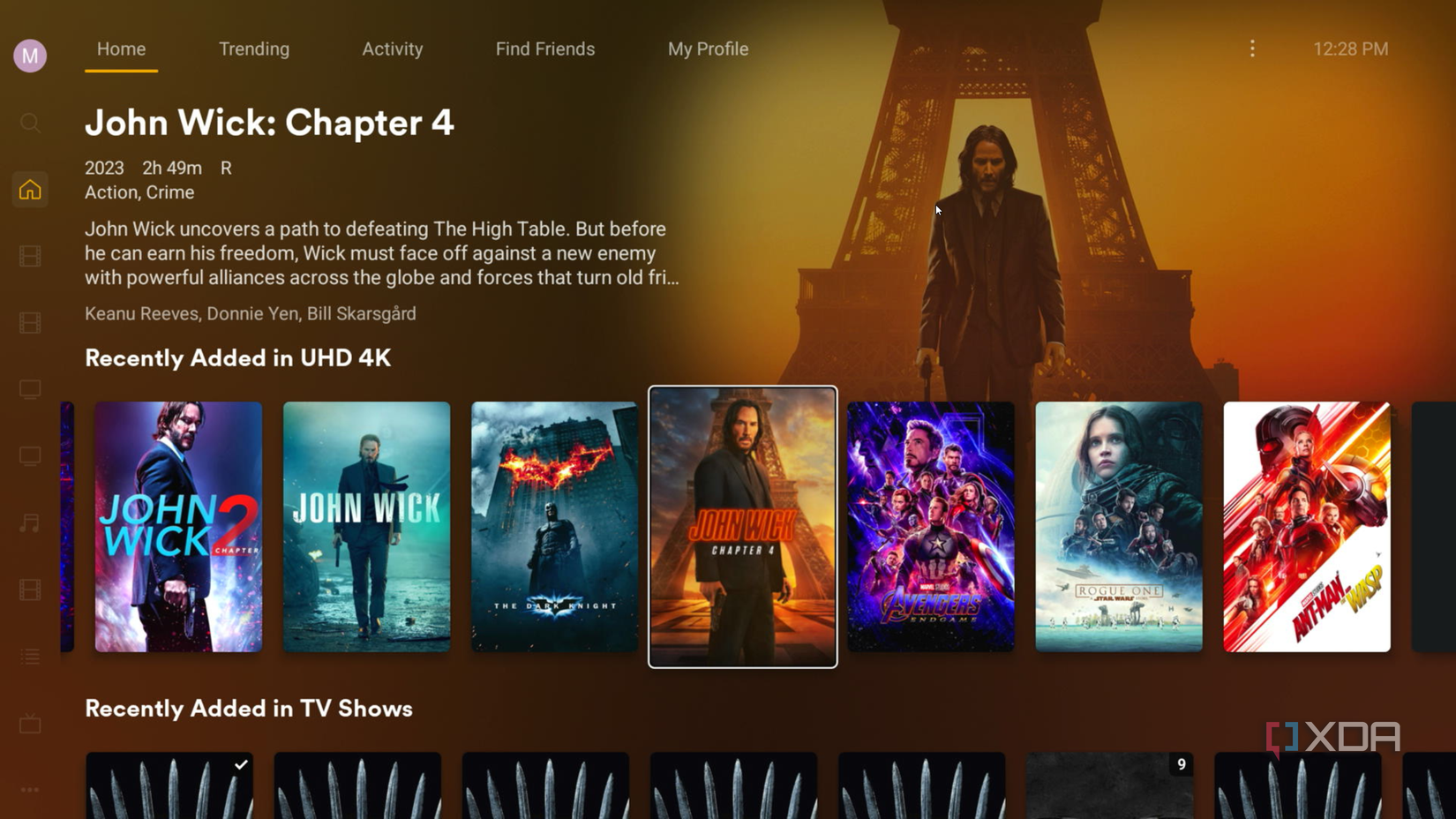 Бюджетный медиаплеер Onn 4K как замена Nvidia Shield TV для Plex Интерфейс приложения Plex на экране ТВ-приставки Onn 4K