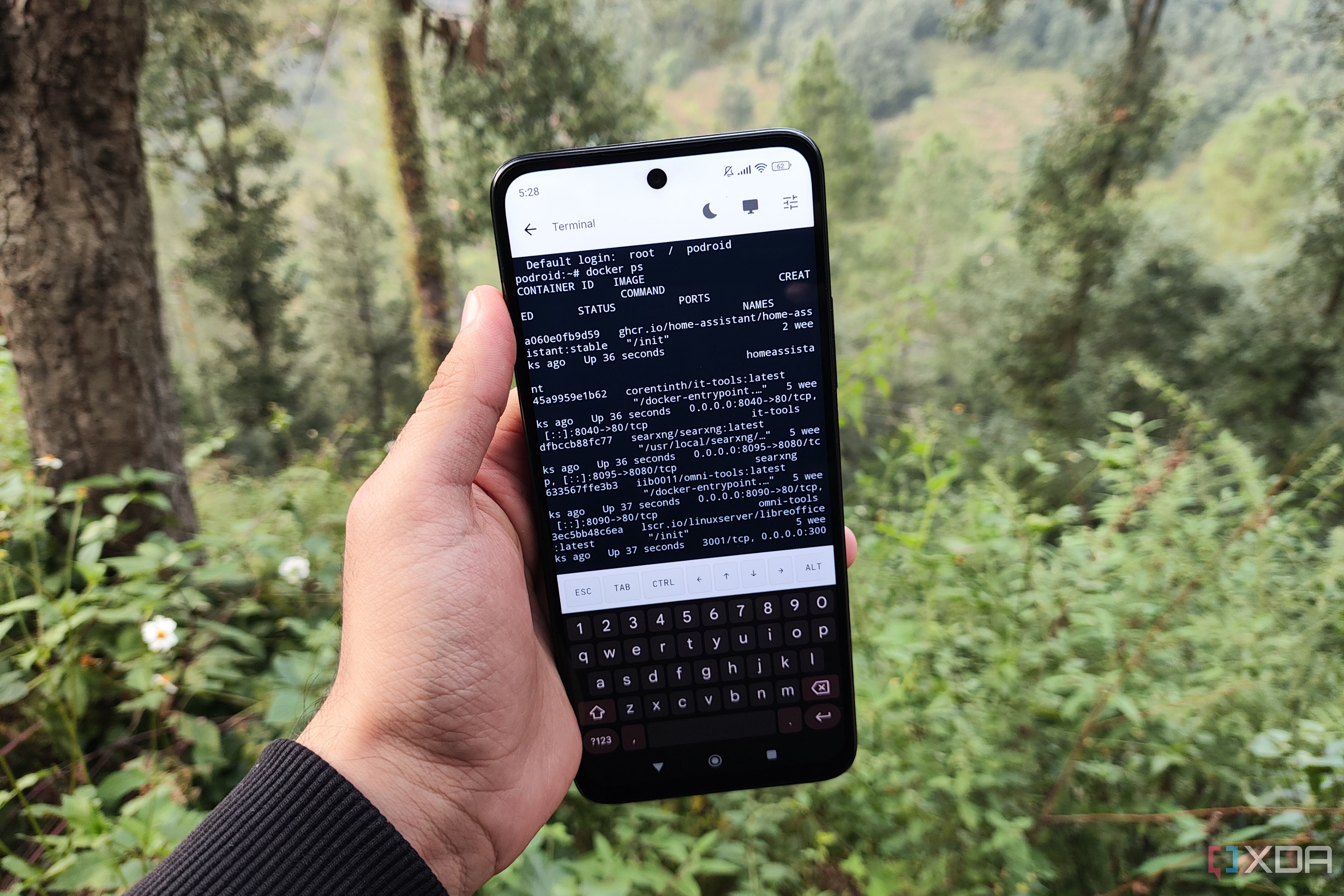 Podroid running Docker containers on an Android phone