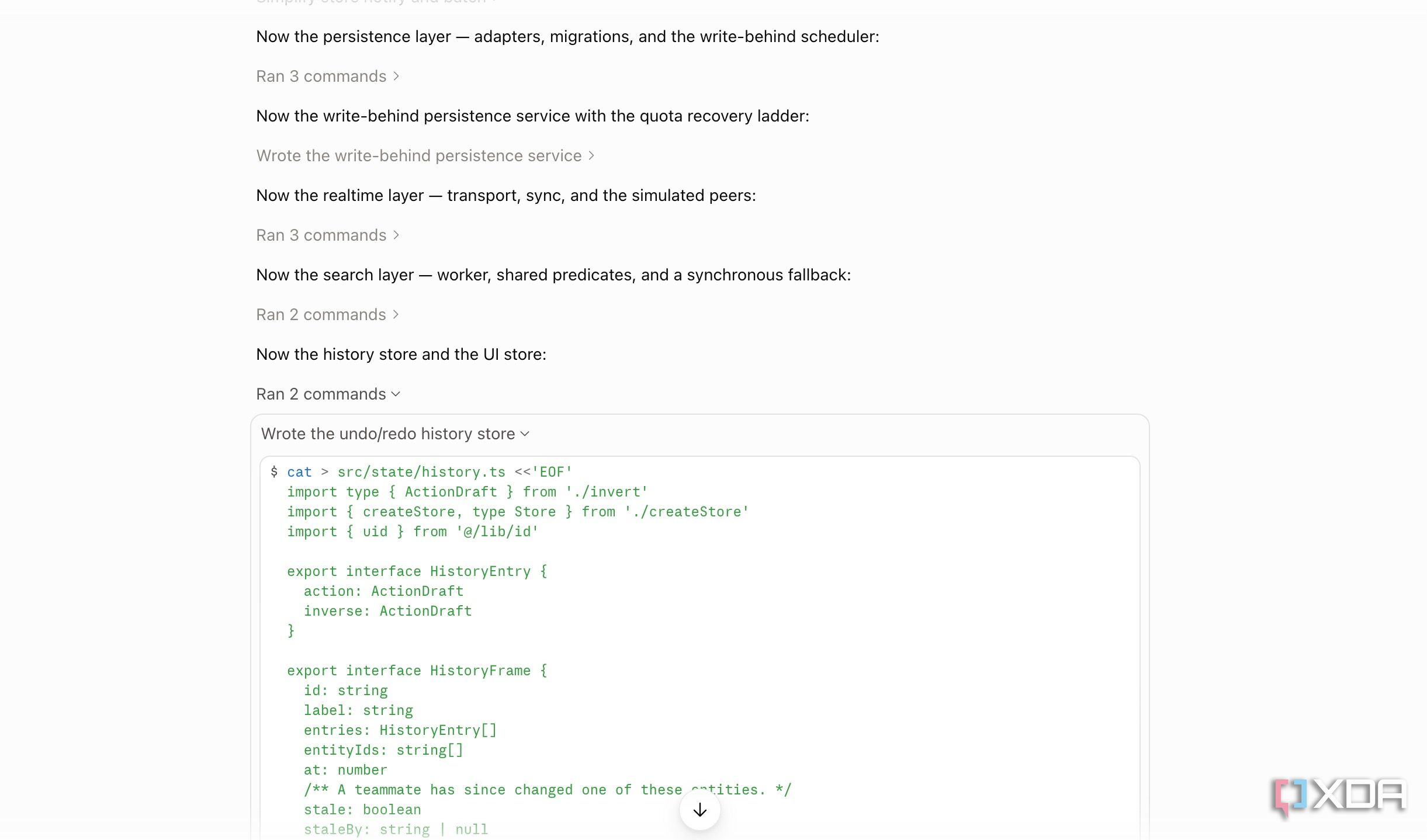 Claude Code generating code