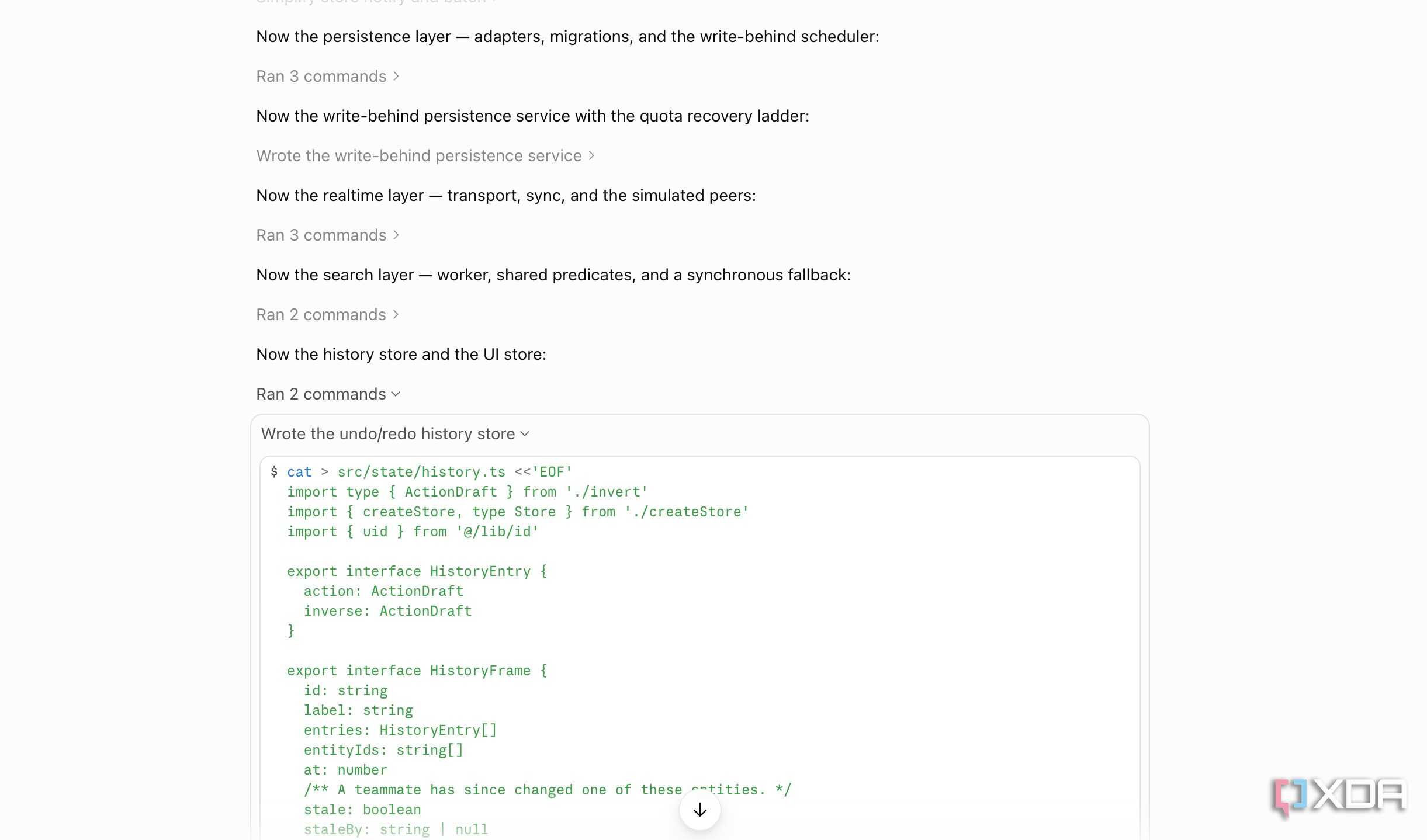 Claude Code generating code