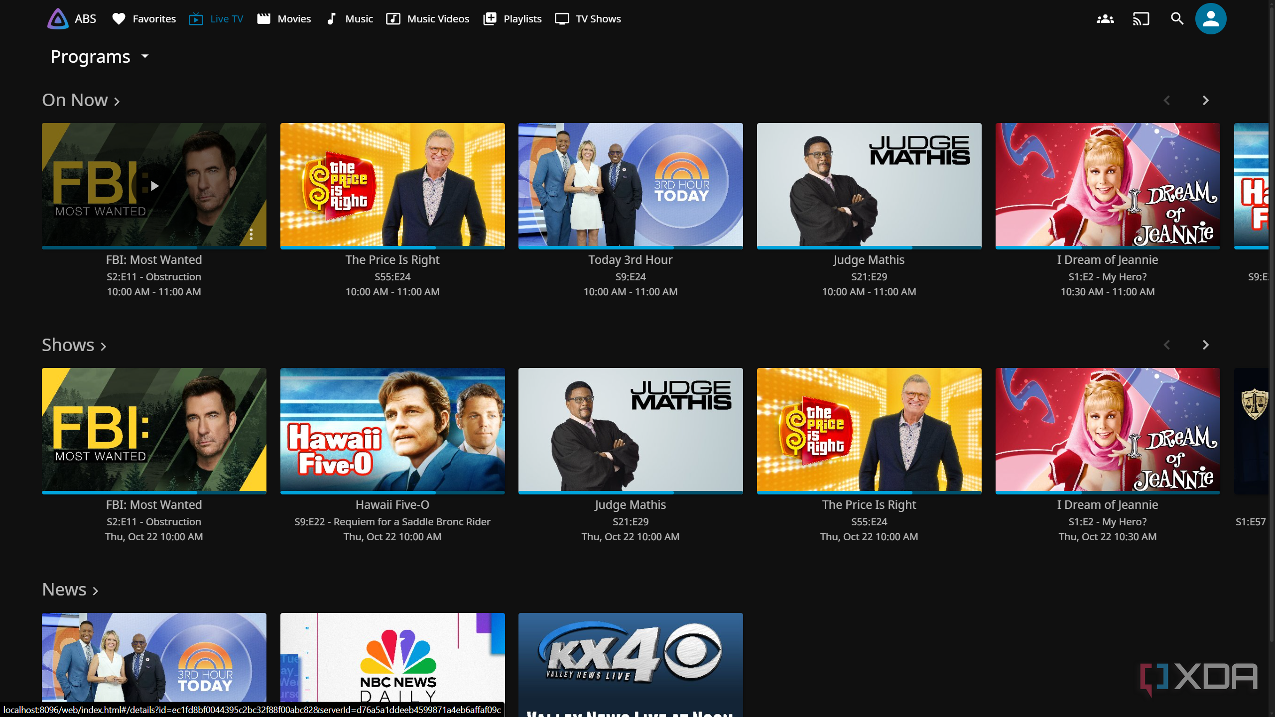 Programs View Live TV Jellyfin