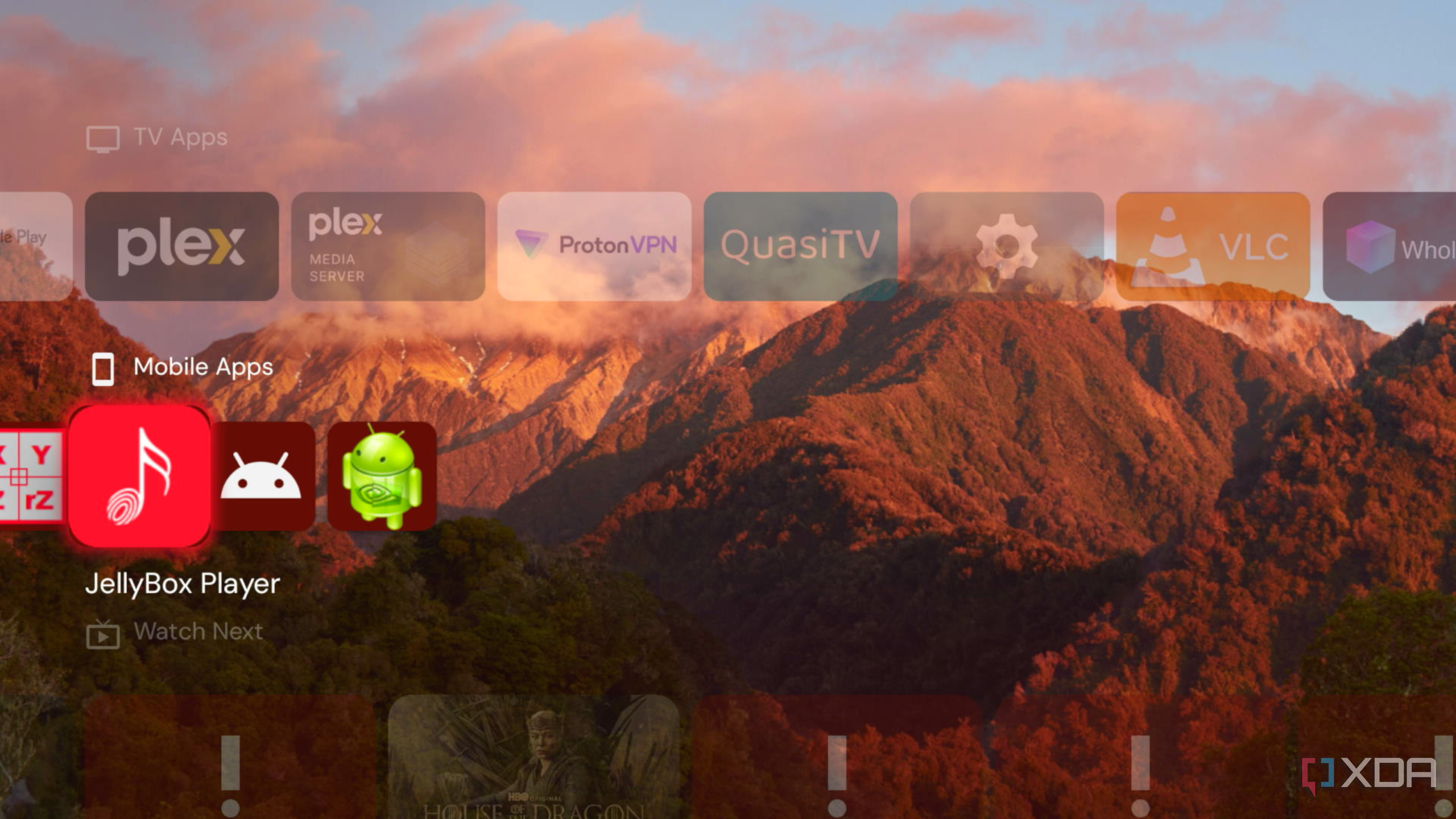 Projectivy Launcher Running on Nvidia Shield Home Screen