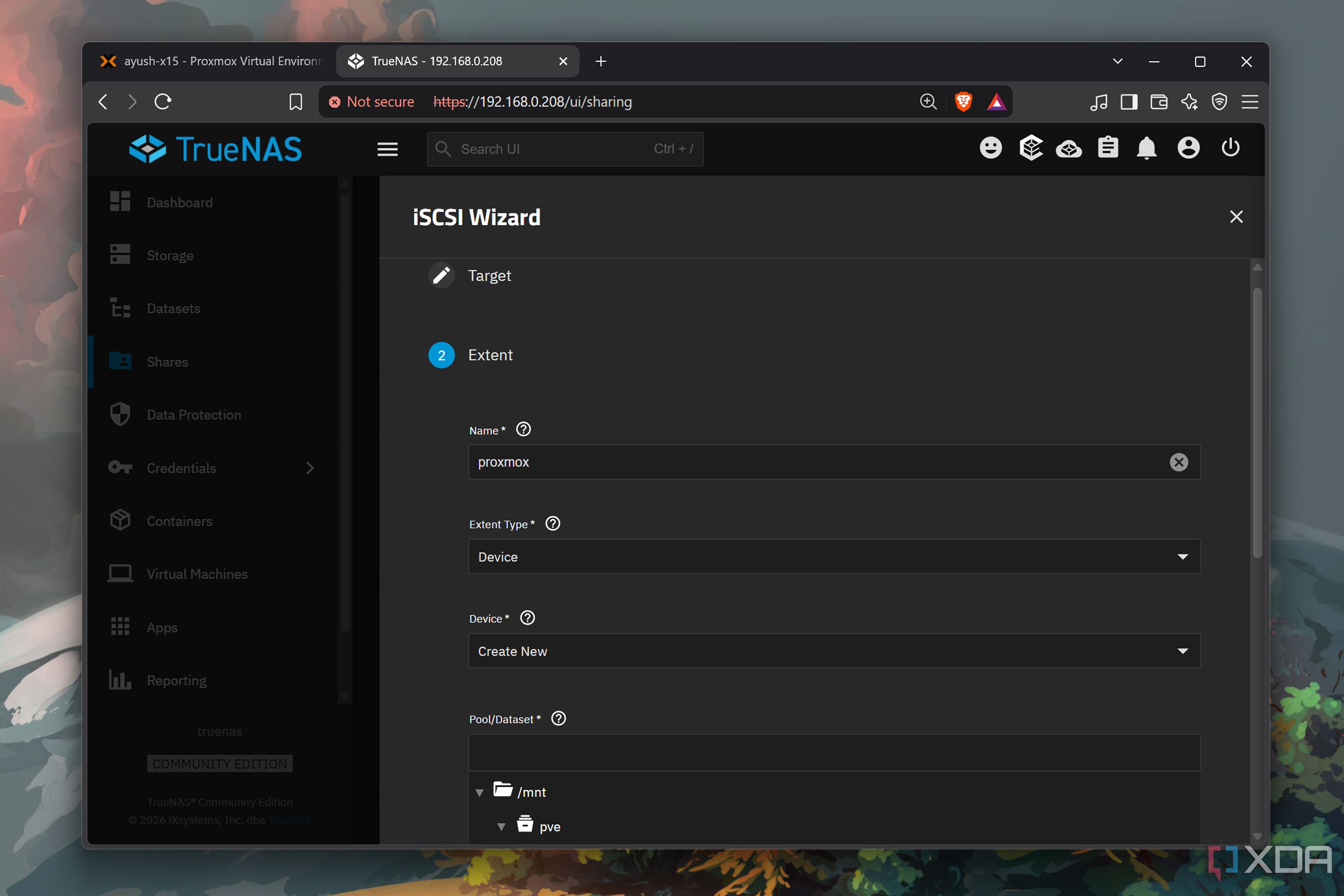 Creating an iSCSI share on TrueNAS