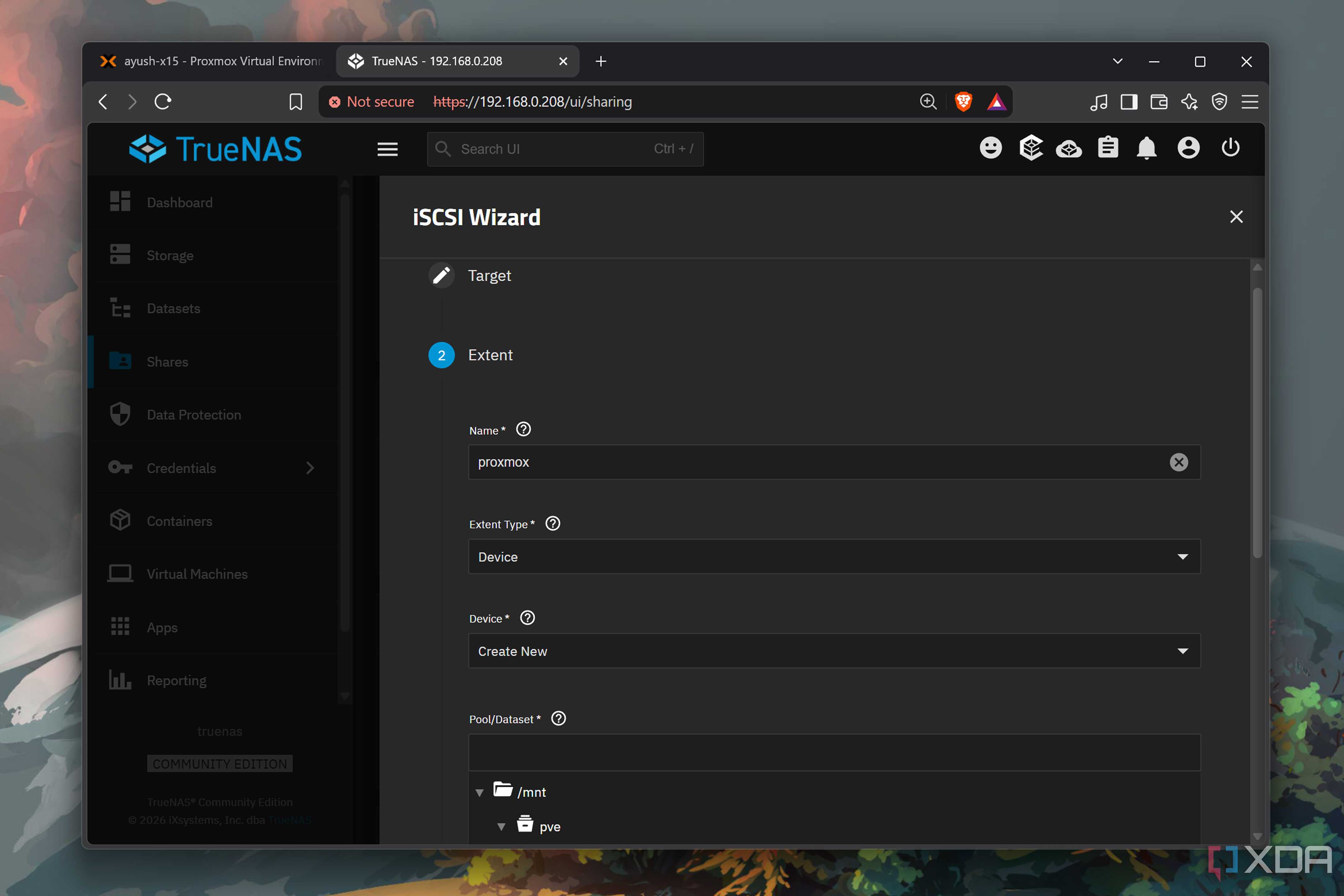 Creating an iSCSI share on TrueNAS
