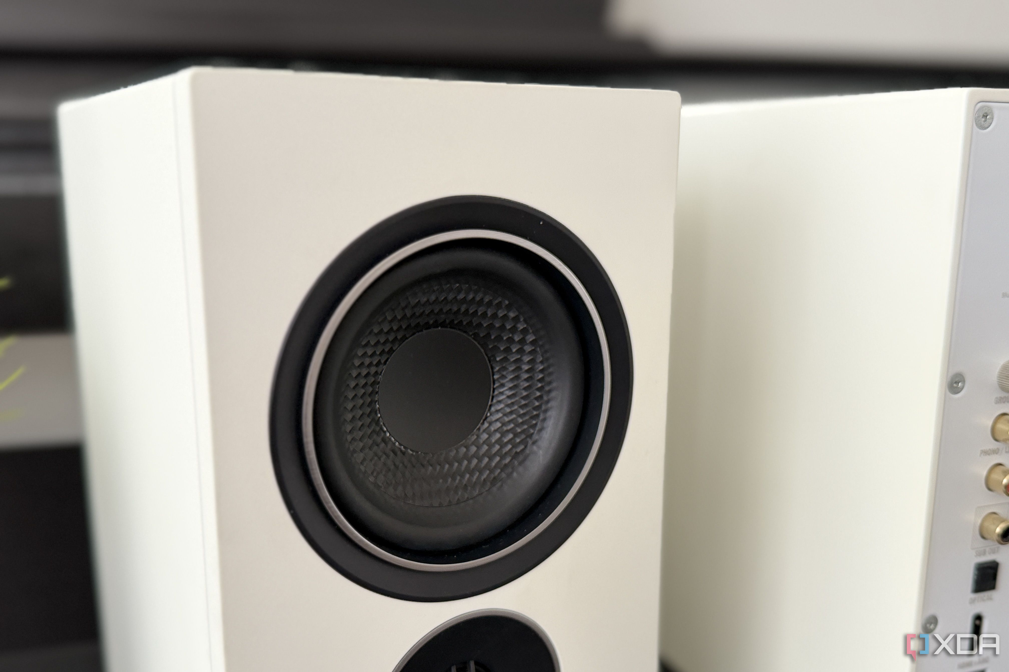 psb iq2 woofer seen in closeup