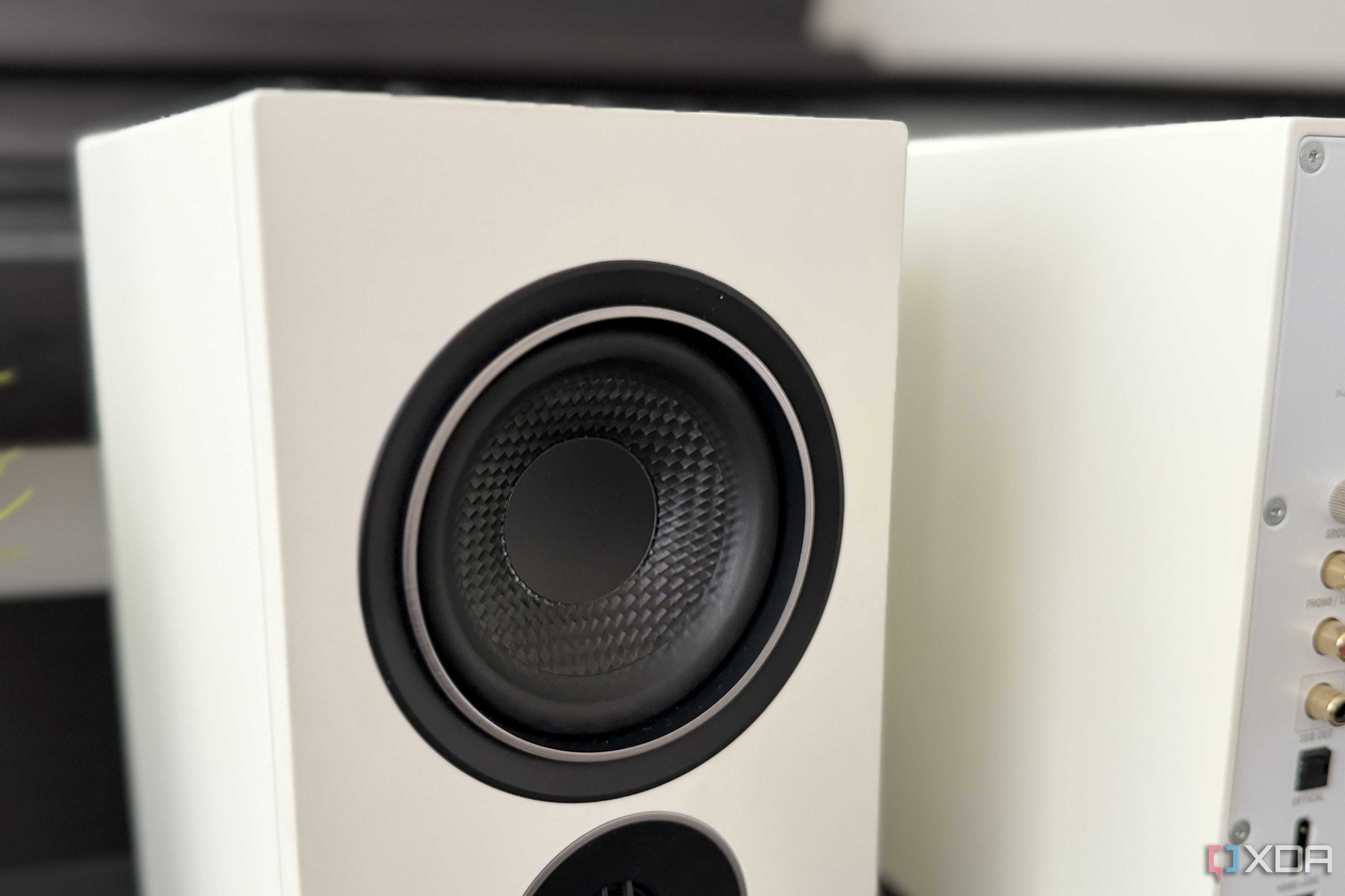 psb iq2 woofer seen in closeup