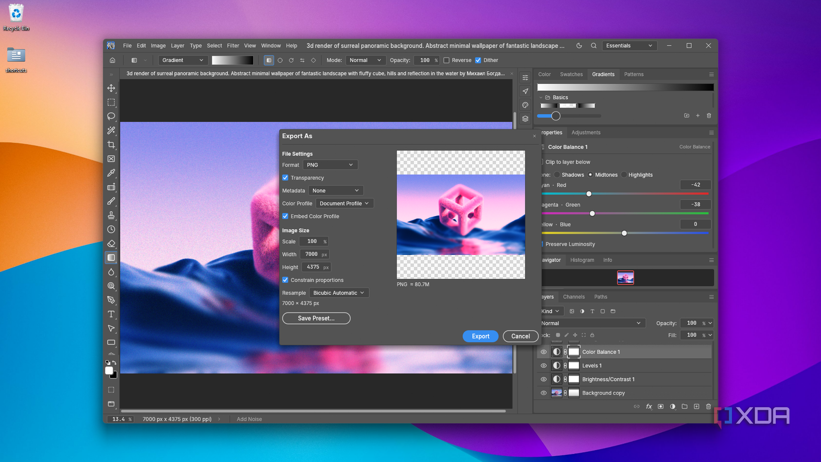 queueing PNG export from PhotoCraft