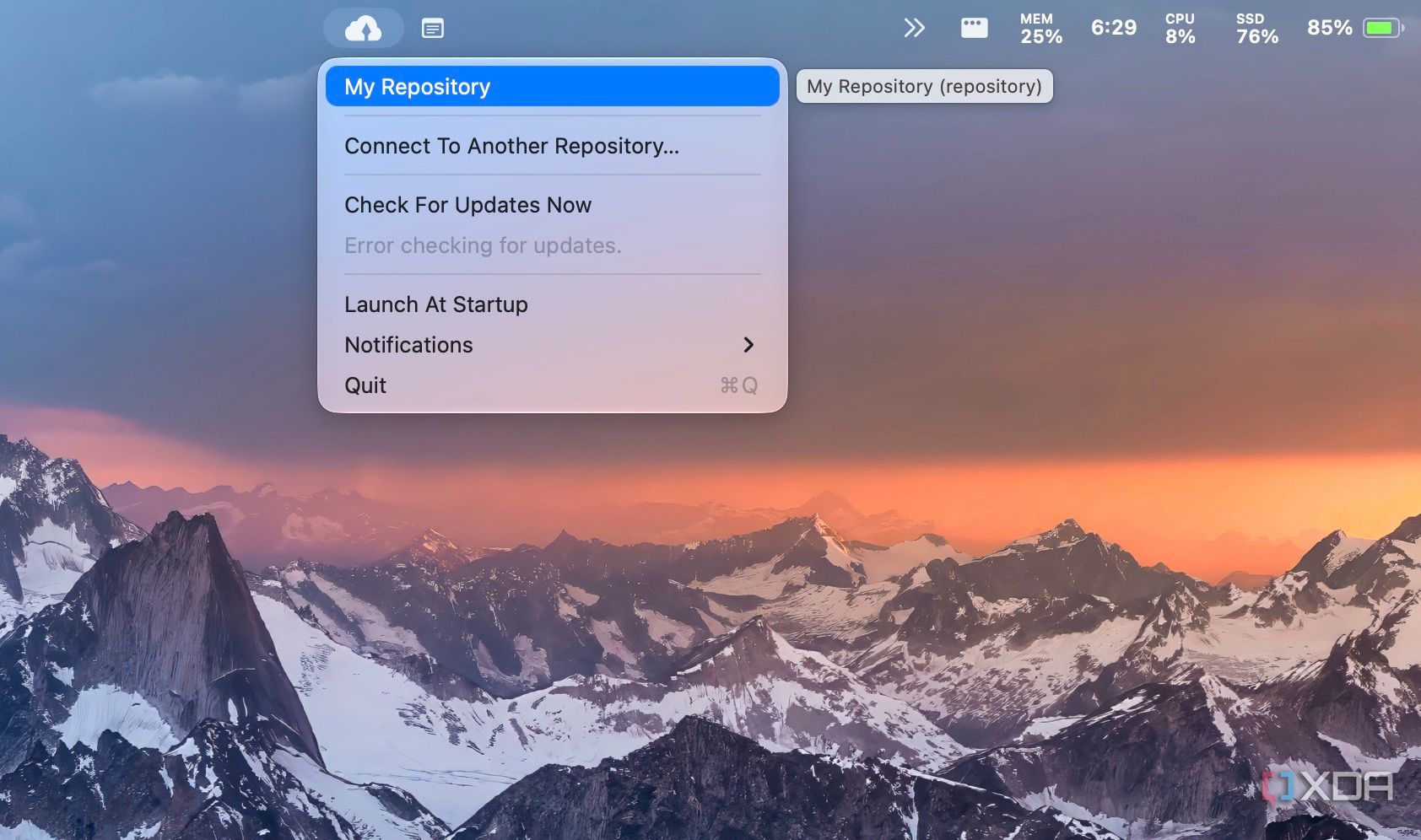 Kopia running on Mac