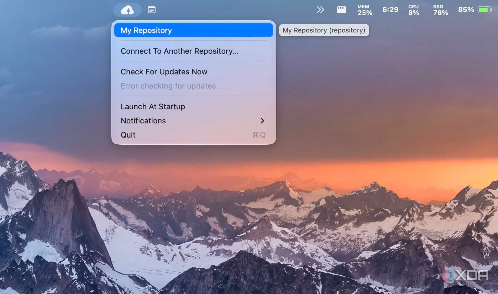 Kopia running on Mac