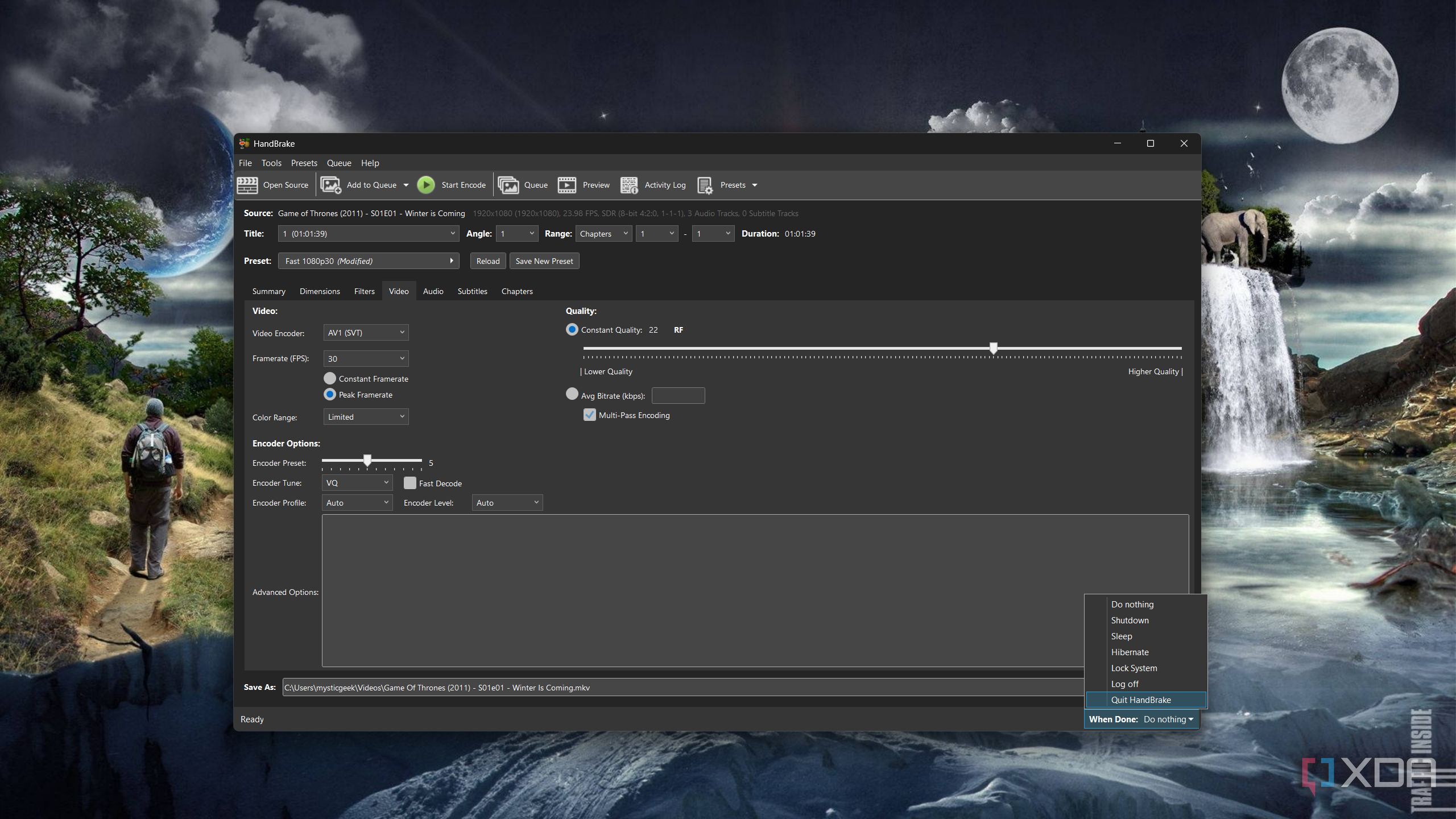 Reencode Handbrake Settings
