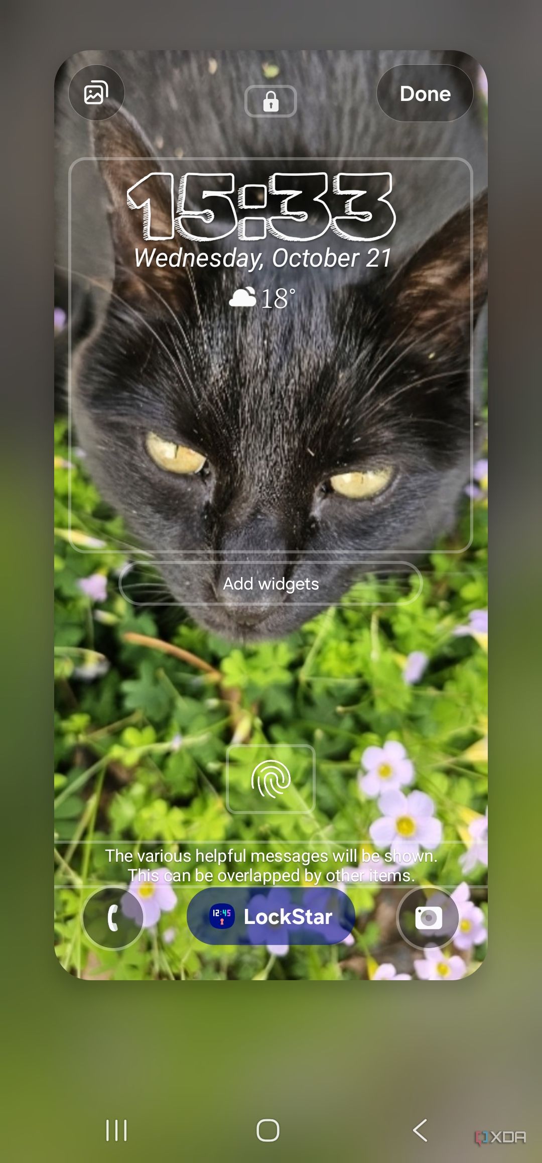 resizing clock on lock screen