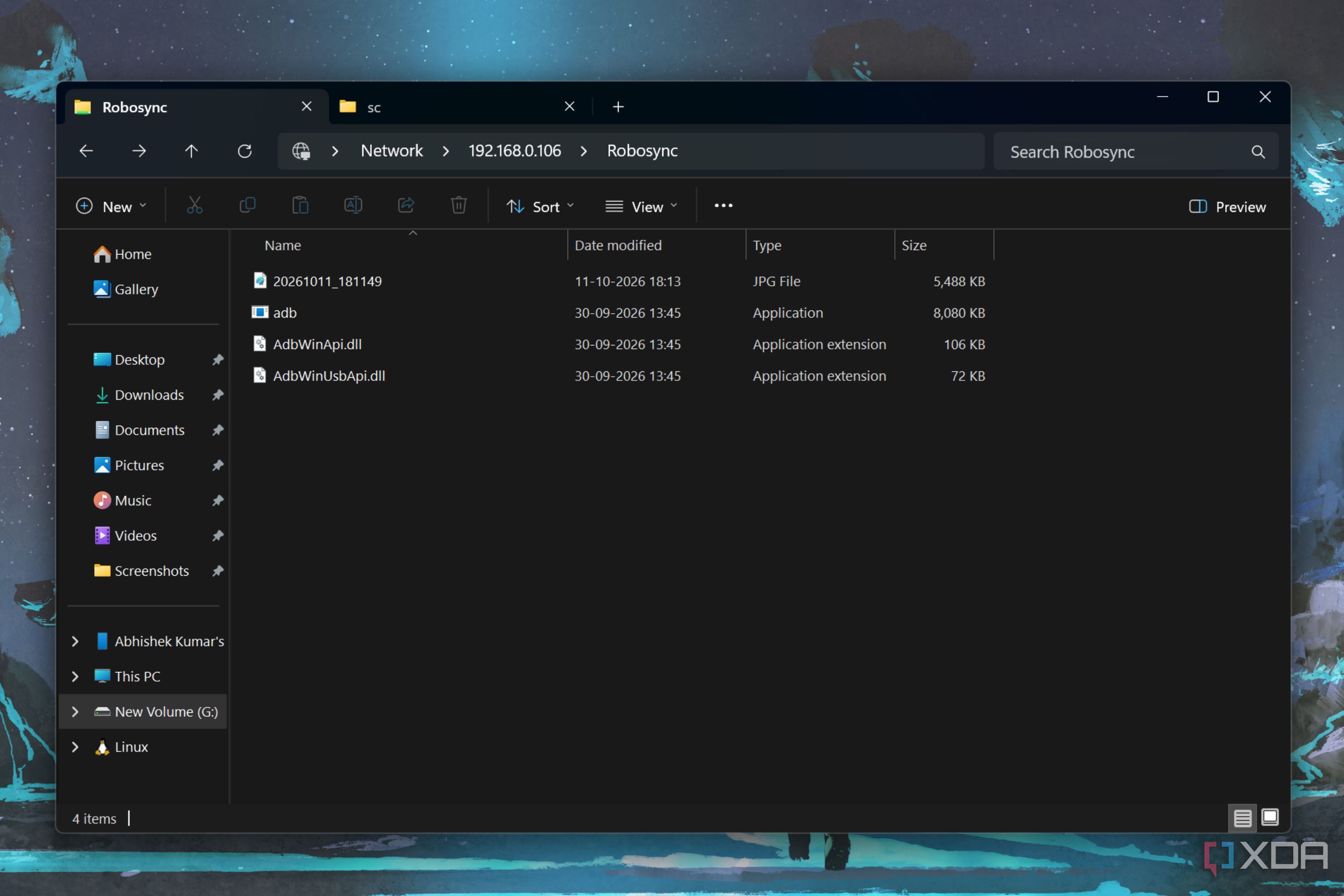 screenshot of robocopy script sync folder