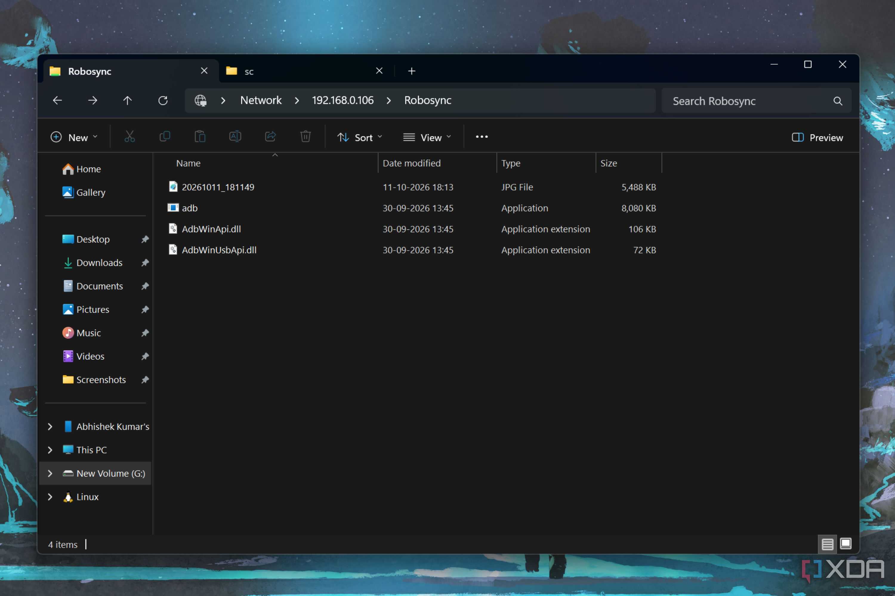 screenshot of robocopy script sync folder