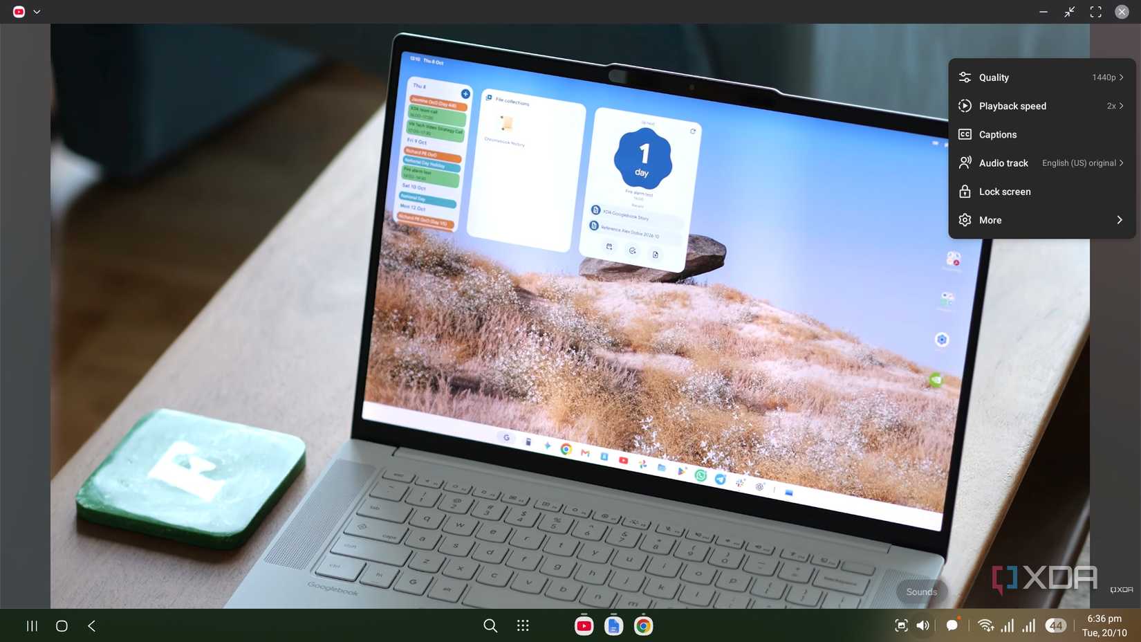 screenshot of samsung dex youtube