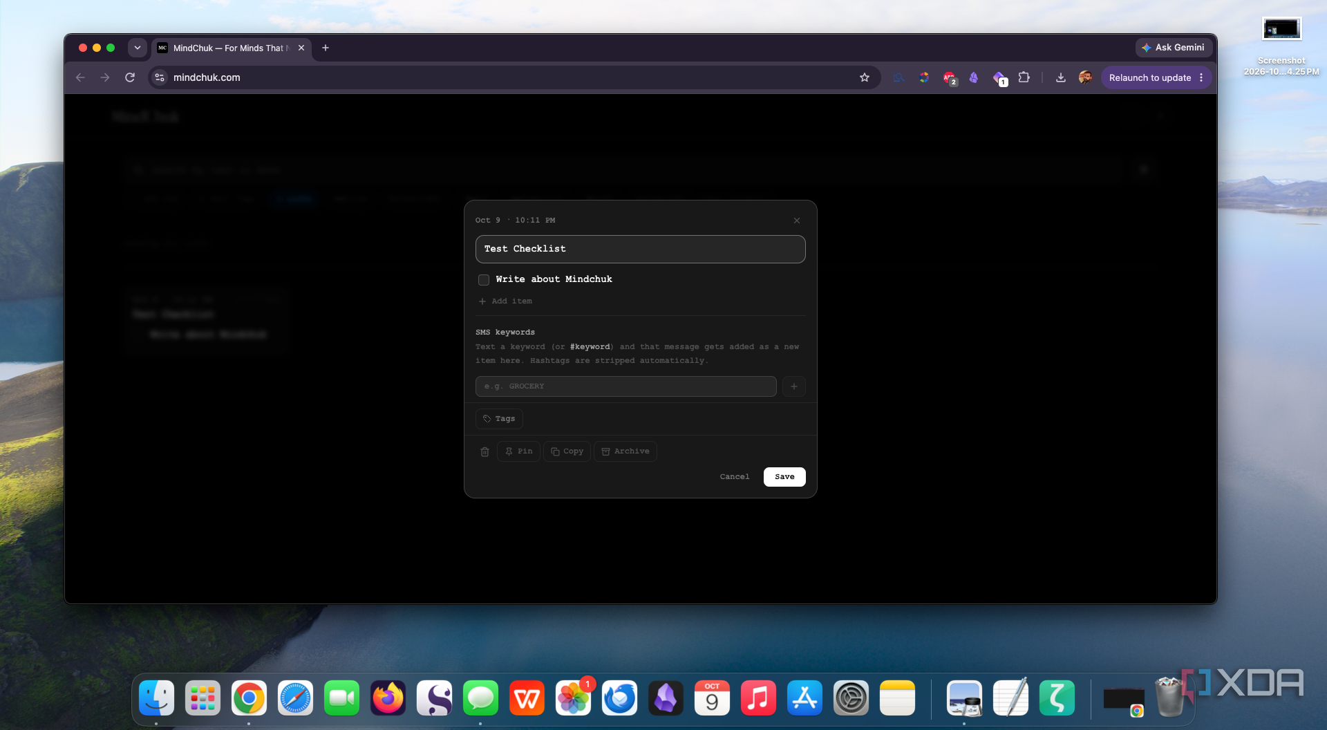 Mindchuk task note