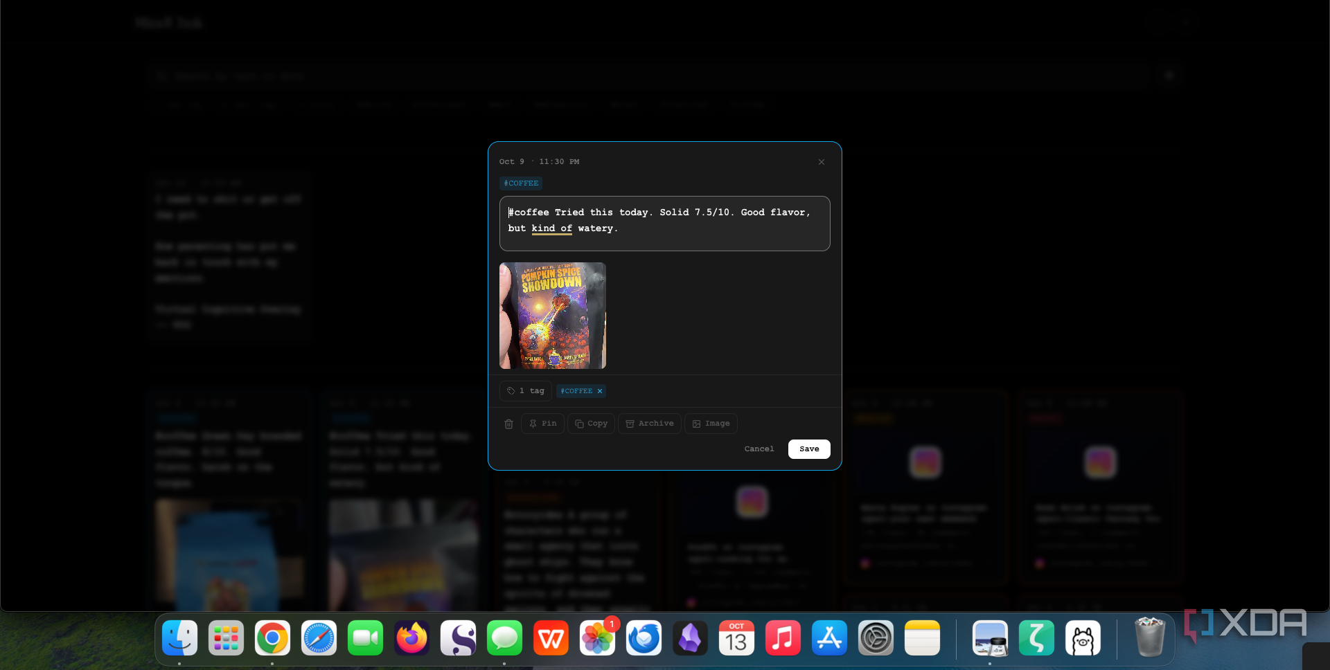 A texted Mindchuk entry as seen on desktop