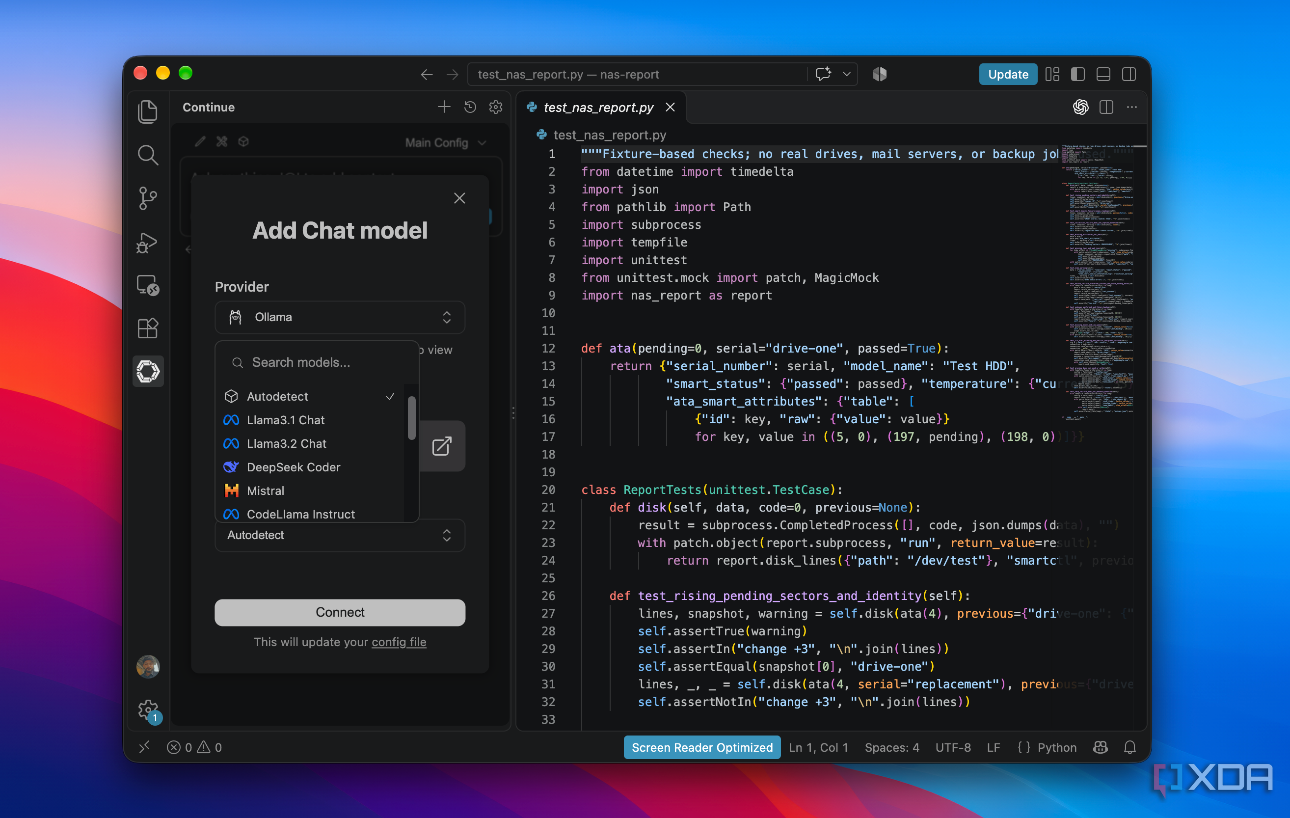 Continue extension in VS Code. 