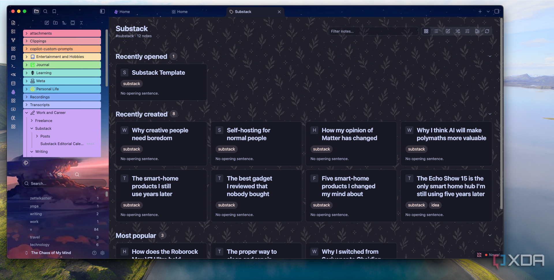 Home Cards with a background enabled