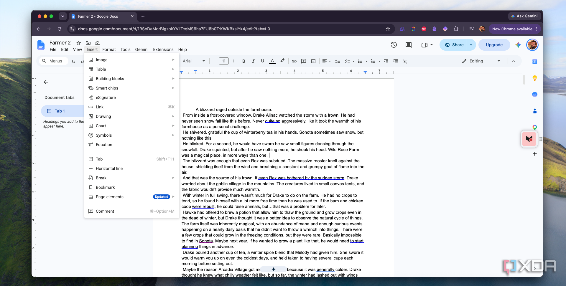 Page break options in Google Docs