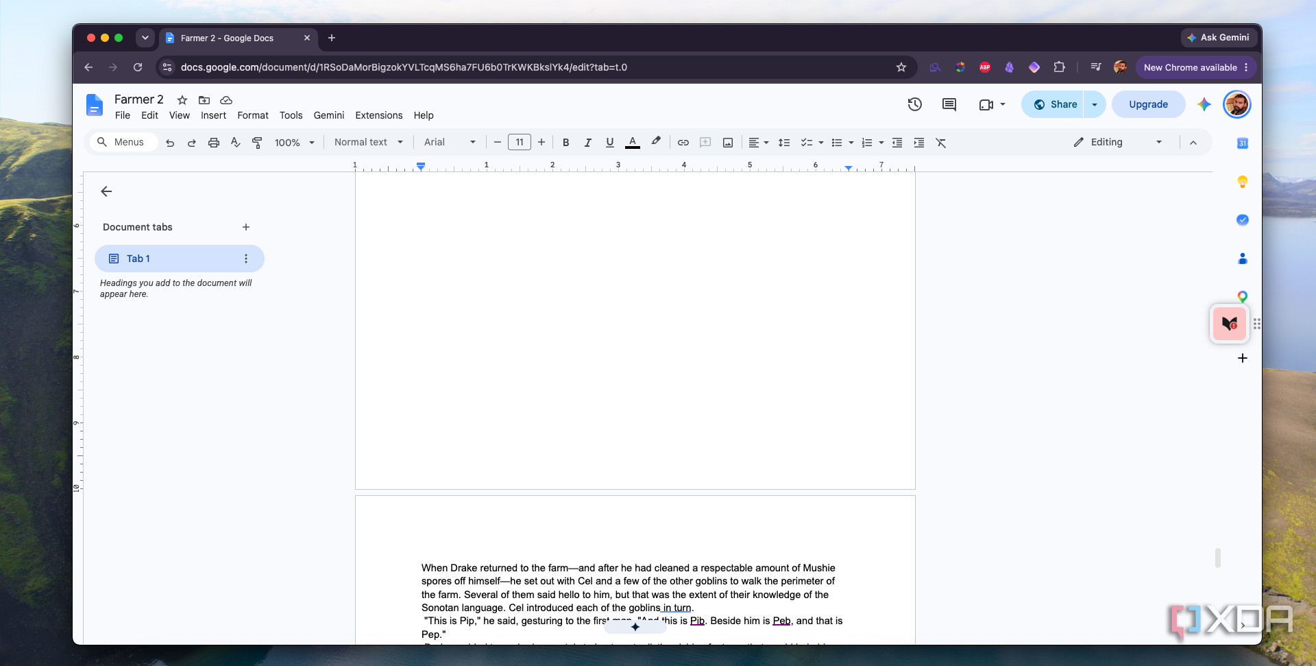 Page break in Google Docs