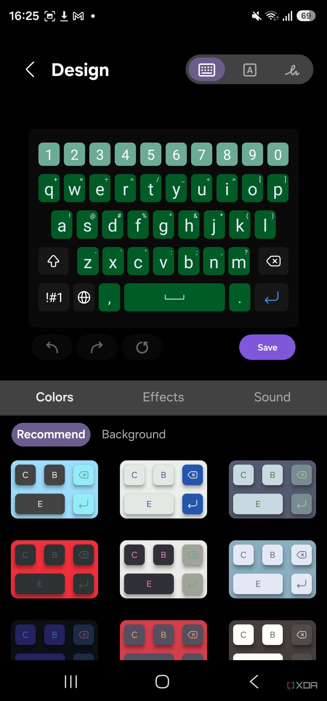 selecting colors in keys cafe