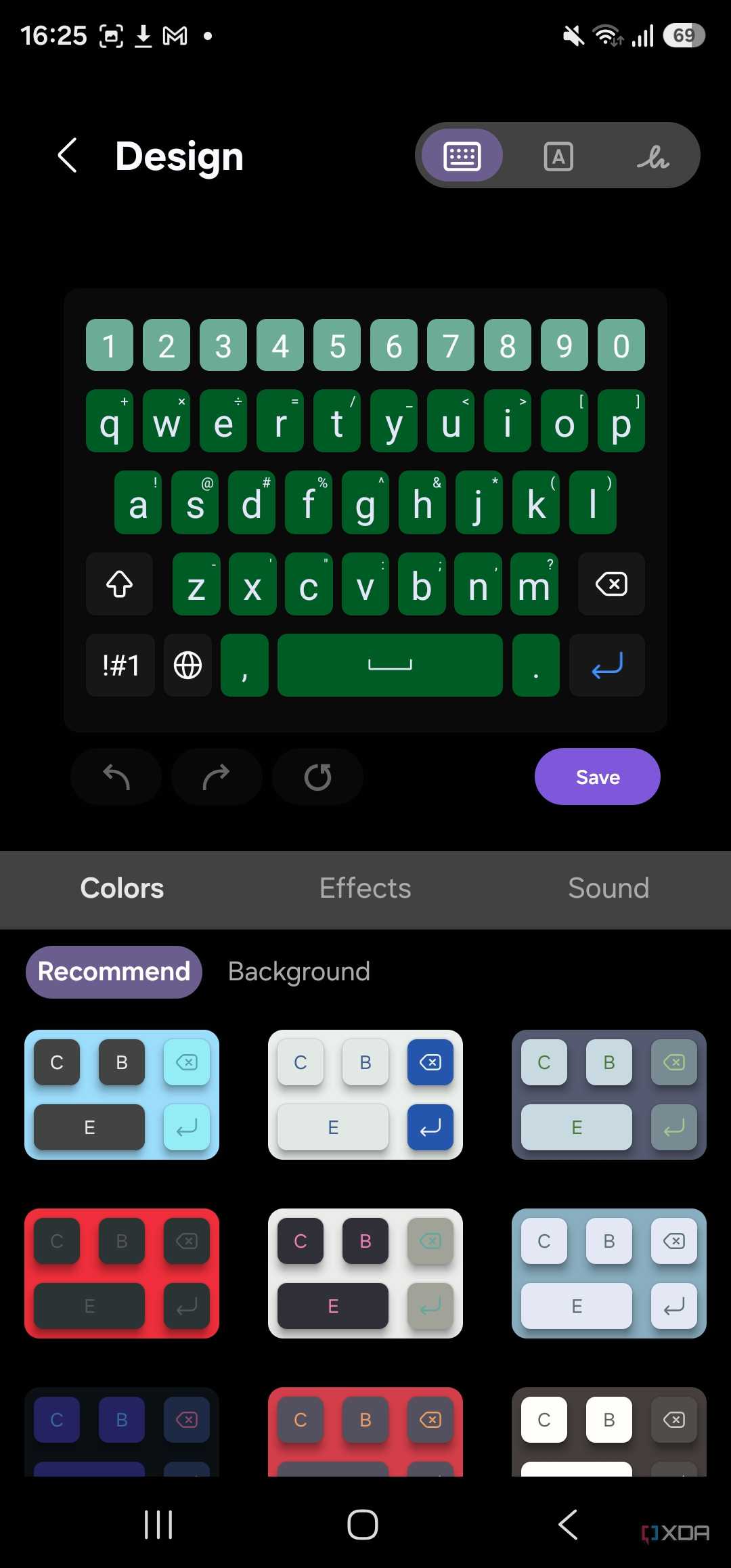 selecting colors in keys cafe