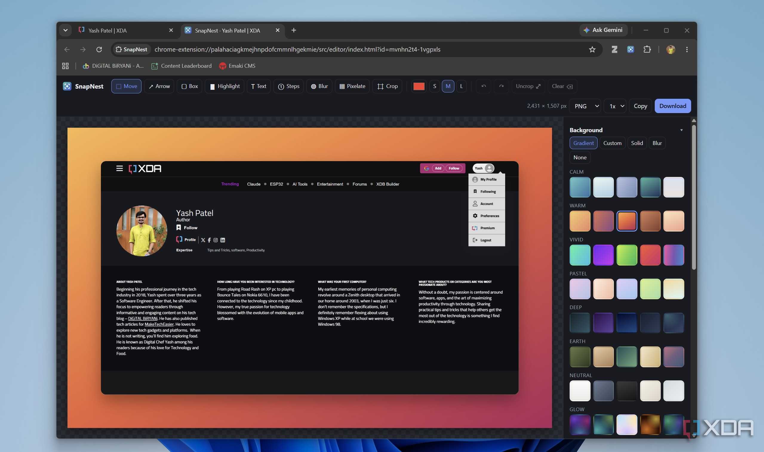 Taking snap snap using Snapnest Chrome Extension